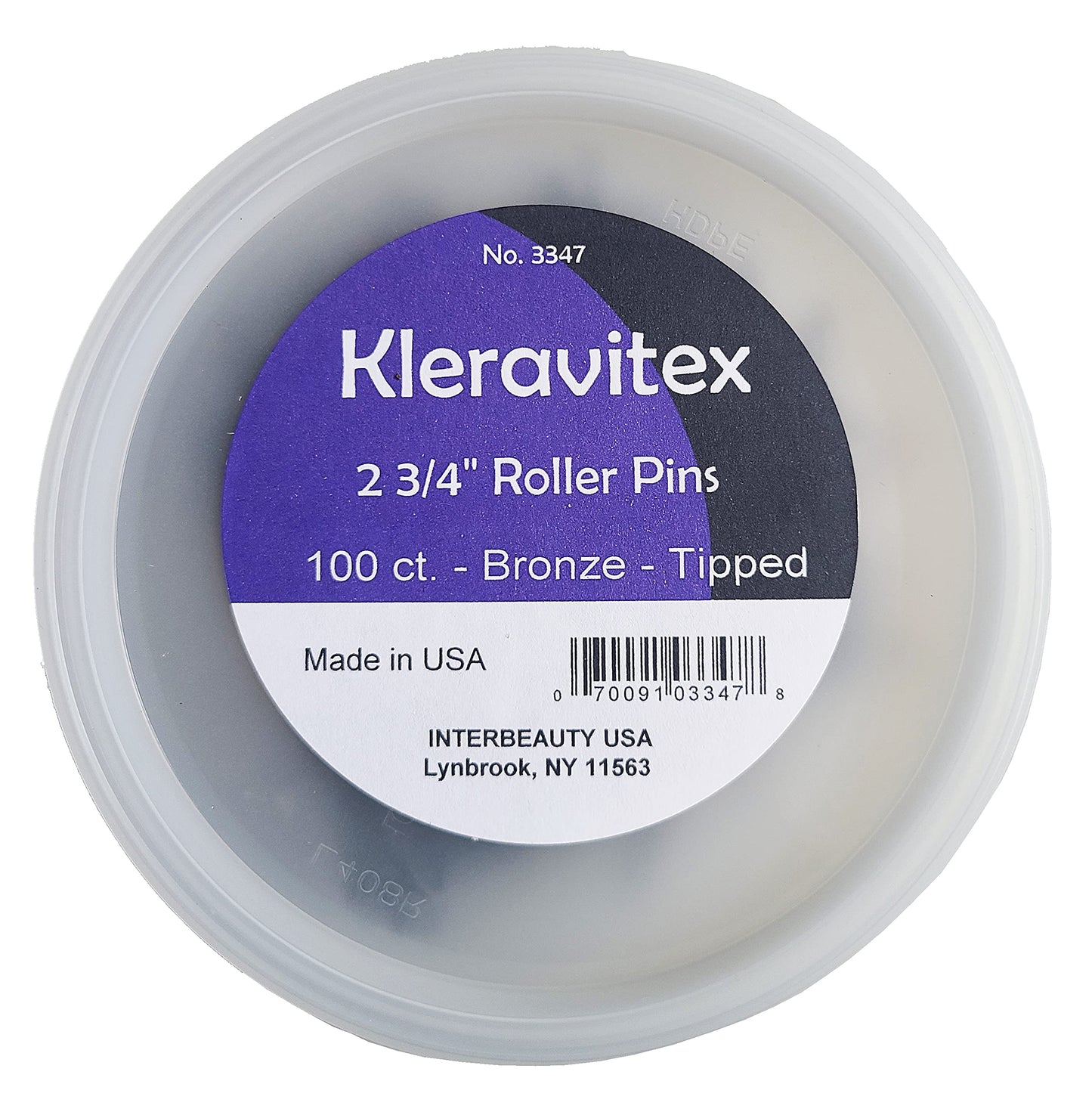 Kleravitex BRONZE Jumbo Bobby Hair Pins 2.75" Tipped Flat Style Pins for Women Perfect For Rollers Hair Pins for Wedding & Party Styling - 100 pieces Tub Made in USA