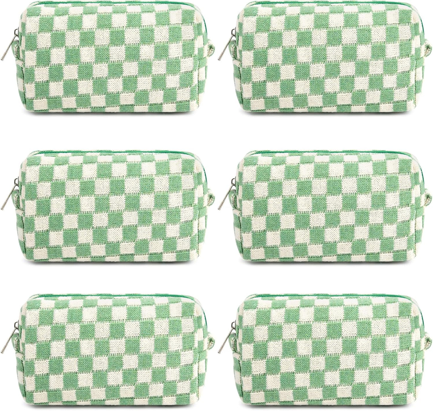 Bridesmaid Proposal Gifts - 6PCS Corduroy Blue Makeup Bags | Wedding Party Favors & Toiletry Organizers