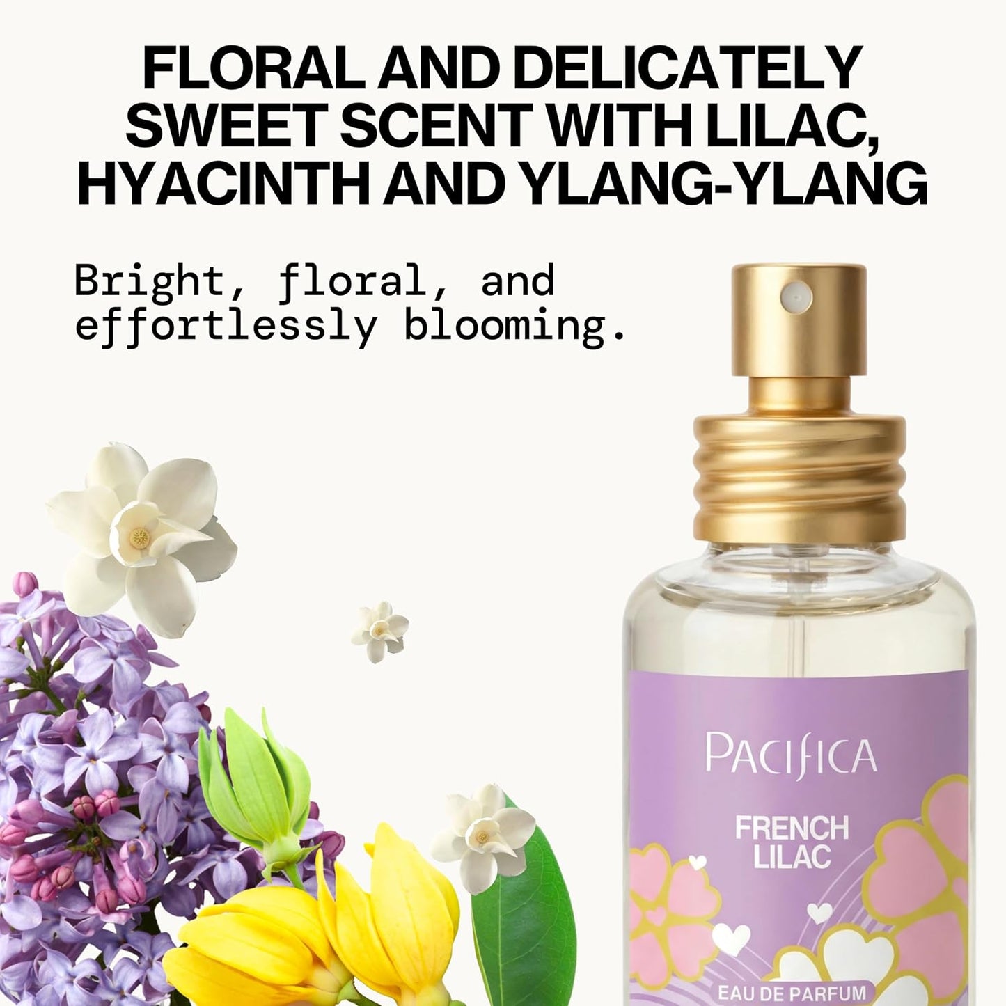 Pacifica French Lilac Spray Perfume - Vegan Floral Fragrance for Women | Fresh-Cut Lilac & Magnolia, 1 oz