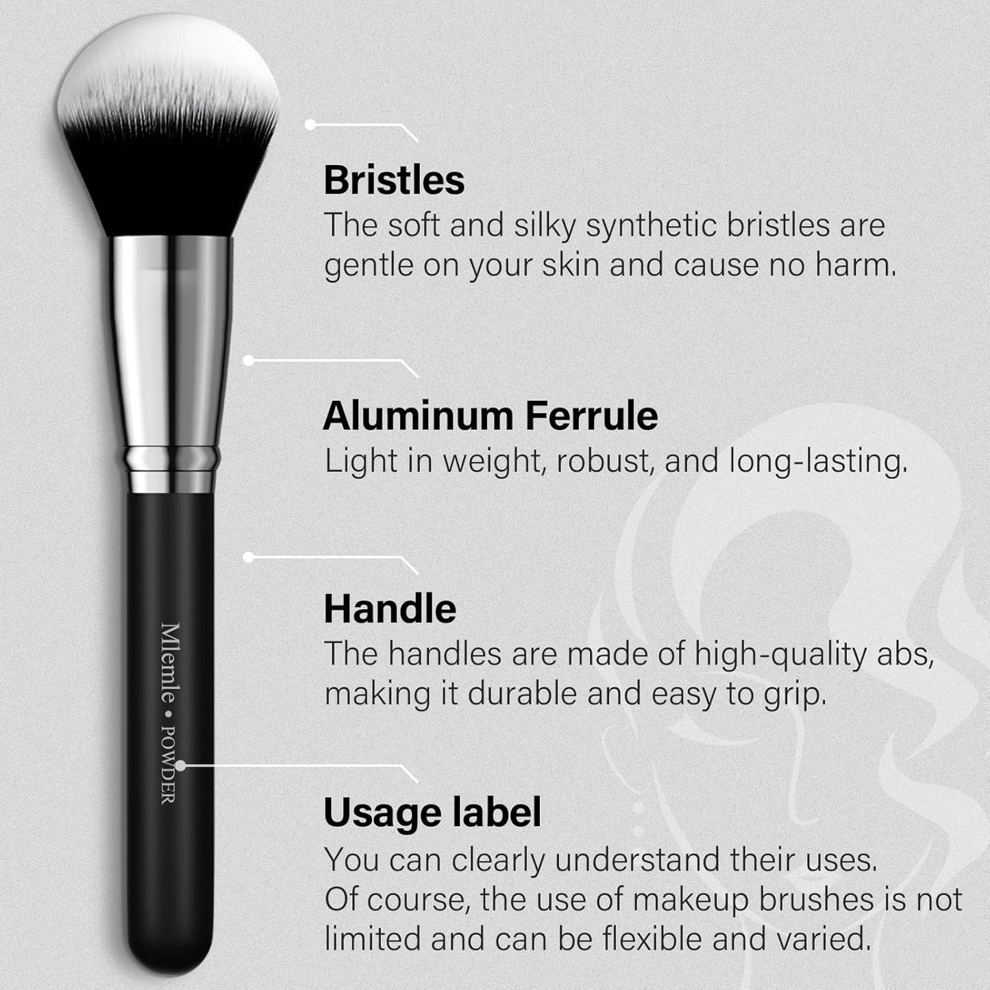 Professional Makeup Brushes Set - 25 Pcs Kit with Foundation, Blush, Eyeshadow Brushes & Sponges | Black
