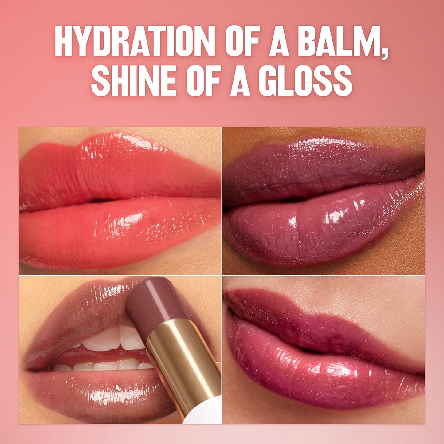 Revlon Super Lustrous Glass Shine Balm - Hydrating Tinted Lip Balm with Hyaluronic Acid | 001 Sparkling Quartz, 0.11 oz