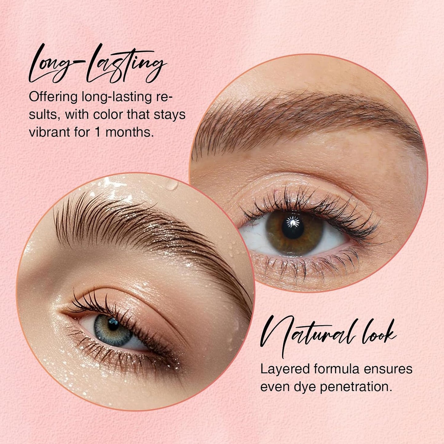 Brown Lash Color Kit - Professional Long-Lasting Brow & Lash Dye for Natural Effects | Easy to Use at Home or Salon