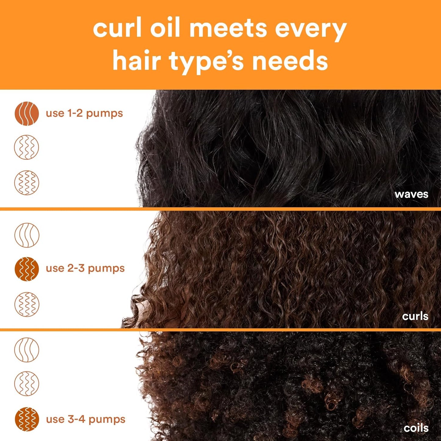 Curl Oil for All Curl Types - Define, Shine & Smooth Frizz | 3 oz - Silicone Free & Paraben Free