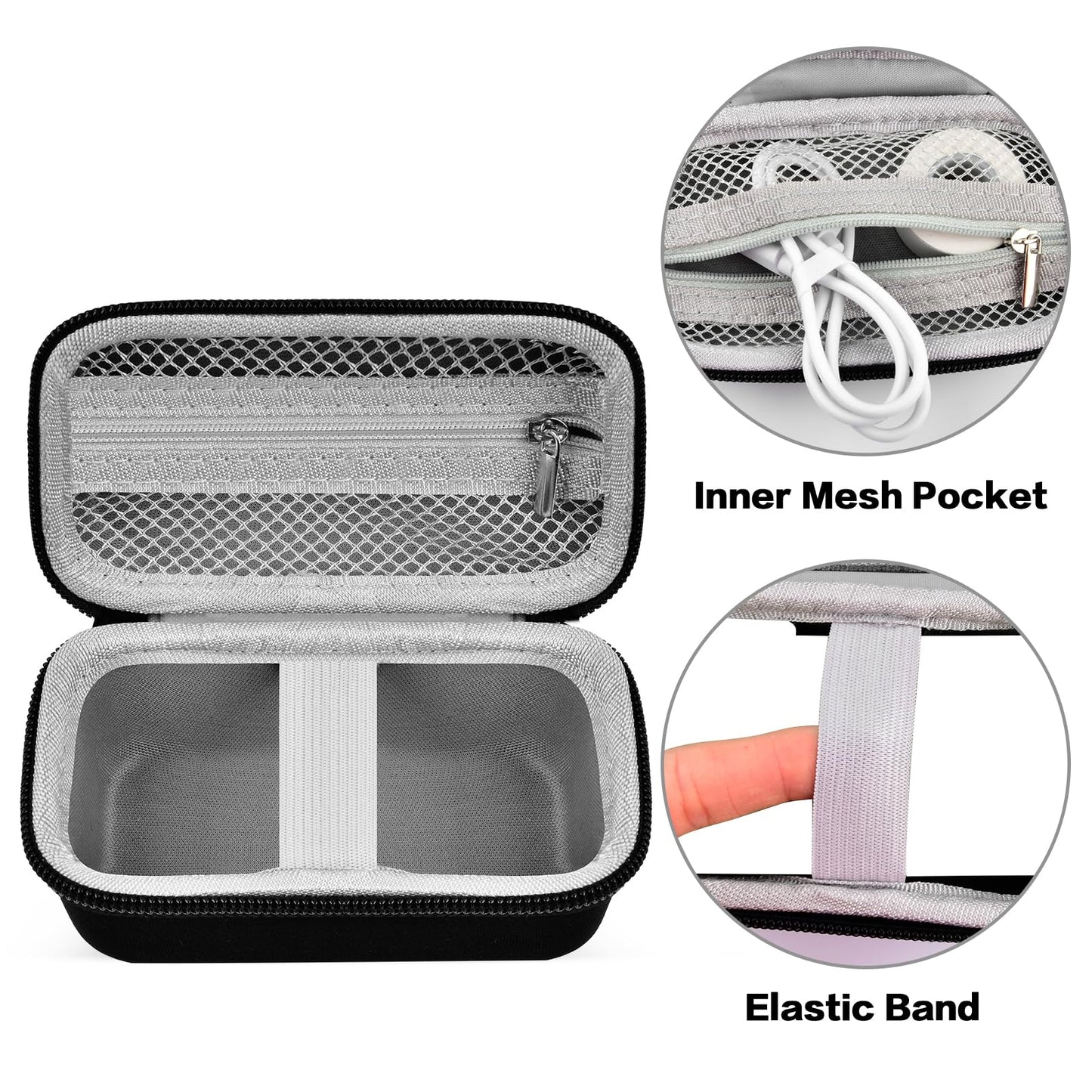 ANKHOH Label Makers Case Compatible with Label Maker Machine and Taps, Mini Sticker Maker Labeling Printer Storage Organizer Holder Fits for USB Cable and Accessories-Box Only, White