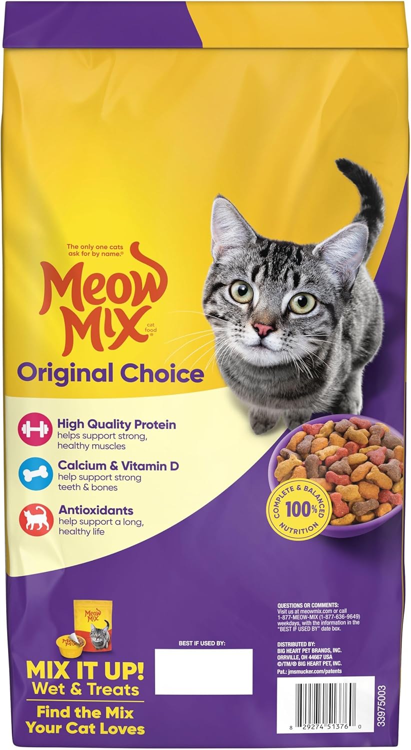 Original Choice Dry Cat Food - Meow Mix | 6.3 lb Bag for Healthy Cats