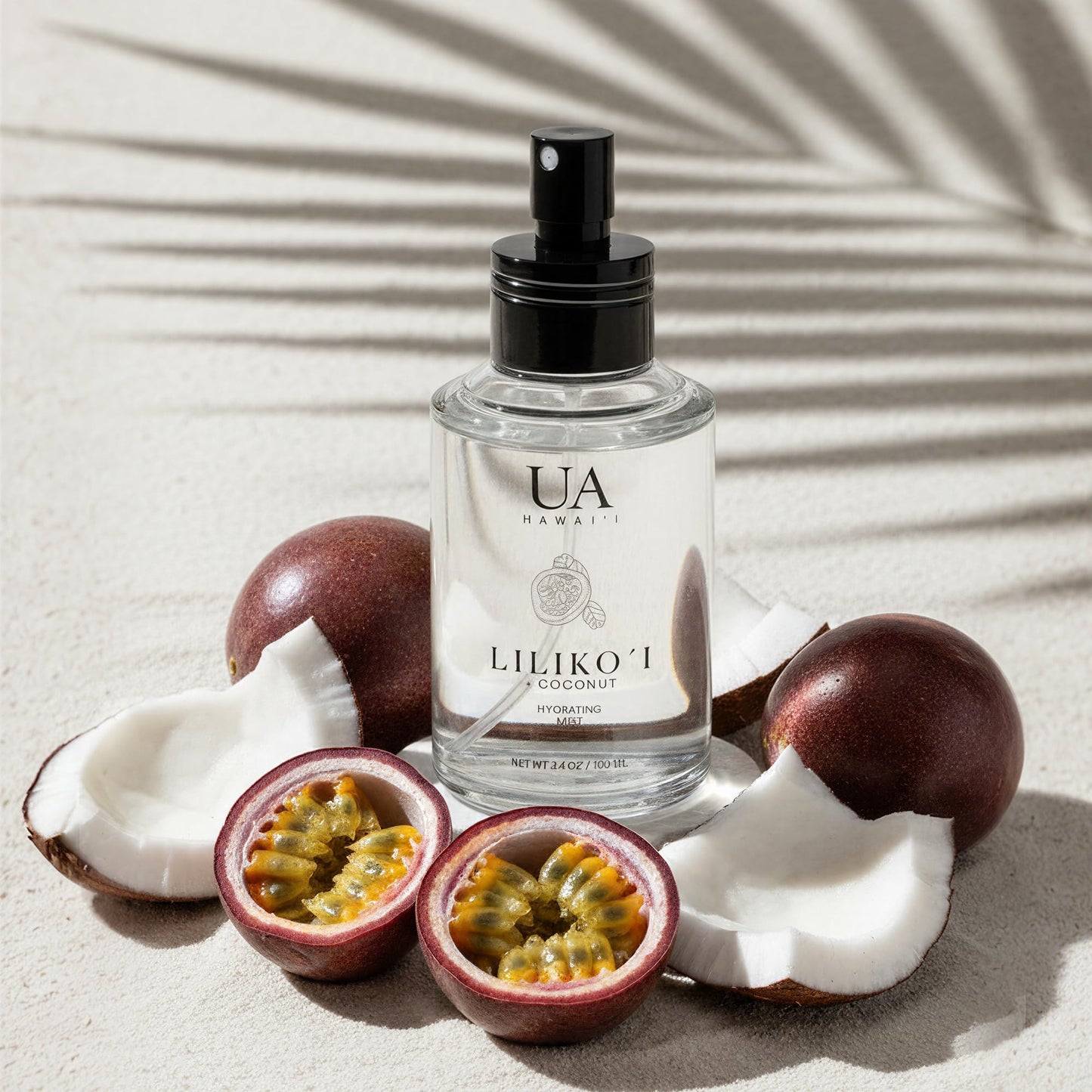 Lilikoi Coconut Body and Hair Mist from Hawaii, Hair Perfume for a Light, Hydrating Refresh, Body Mist for Women and Men, Alcohol-Free, With Moisturizing Hyaluronic Acid & Glycerin, 3.4 oz