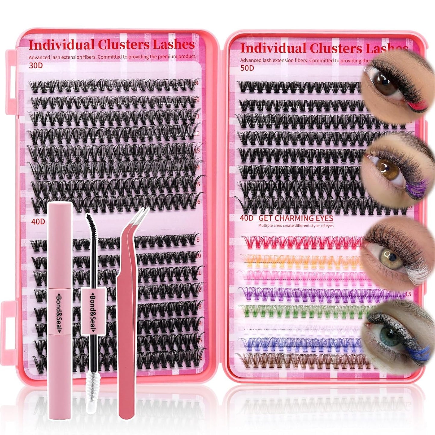 Lash Clusters Kit - 540pcs D Curl Wispy Cluster Lashes | Soft, Comfortable DIY Eyelash Extensions 10-22mm