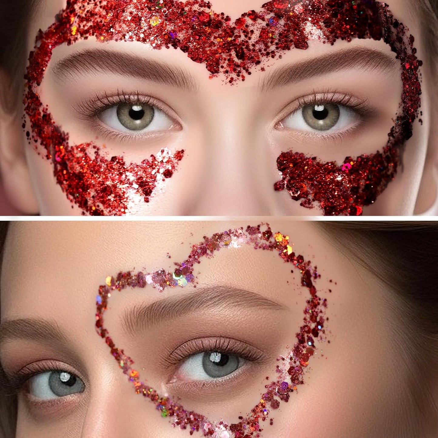 Body Glitter Gel - 12 Colors Festival Makeup for Face & Hair | Sparkling Body Glitter