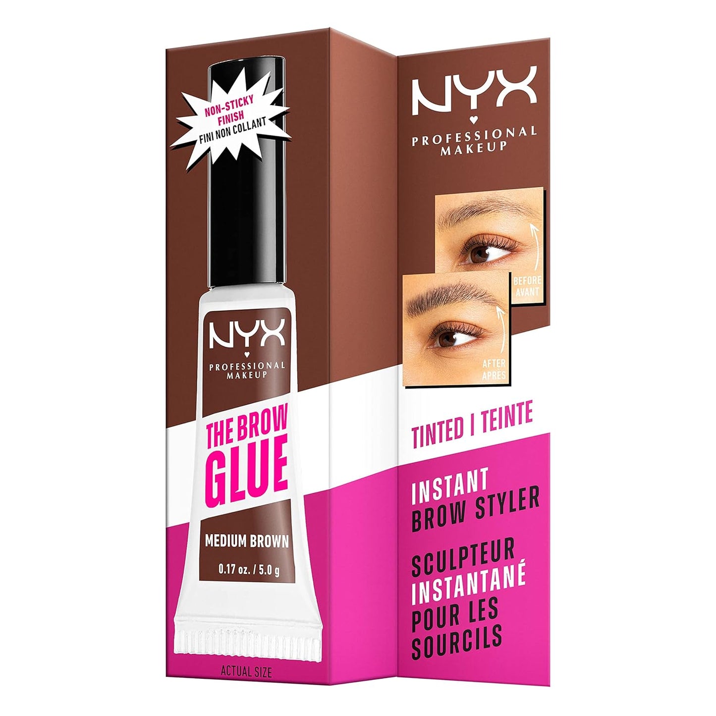 NYX The Brow Glue - Extreme Hold Eyebrow Gel for Flawless Brows | Clear Finish