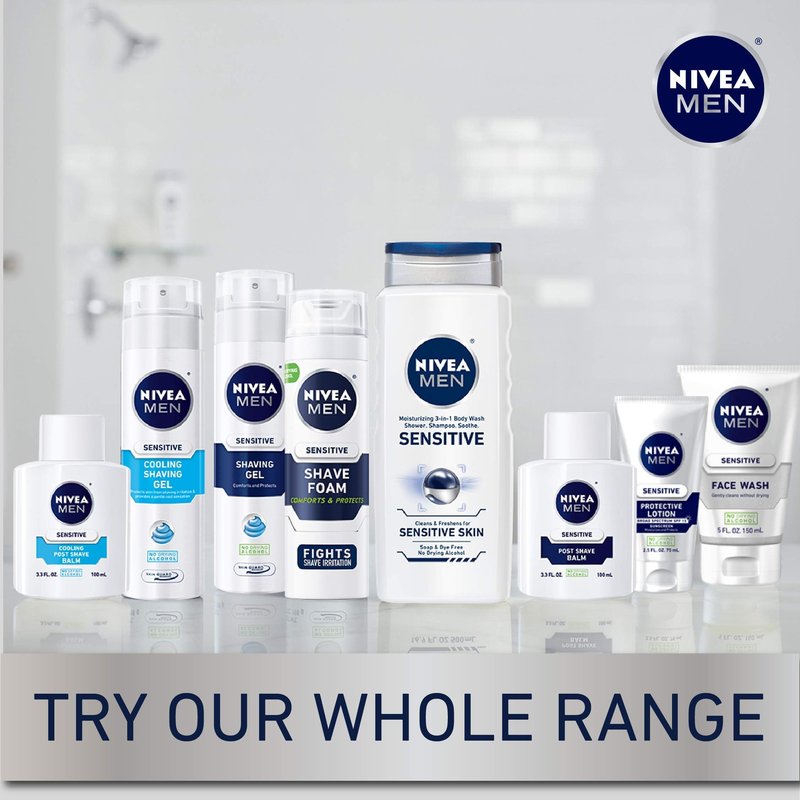 NIVEA MEN Sensitive Shave Foam with Vitamin E, Soothing Chamomile and Witch Hazel Extracts, 7 Oz Can (Pack of 1)