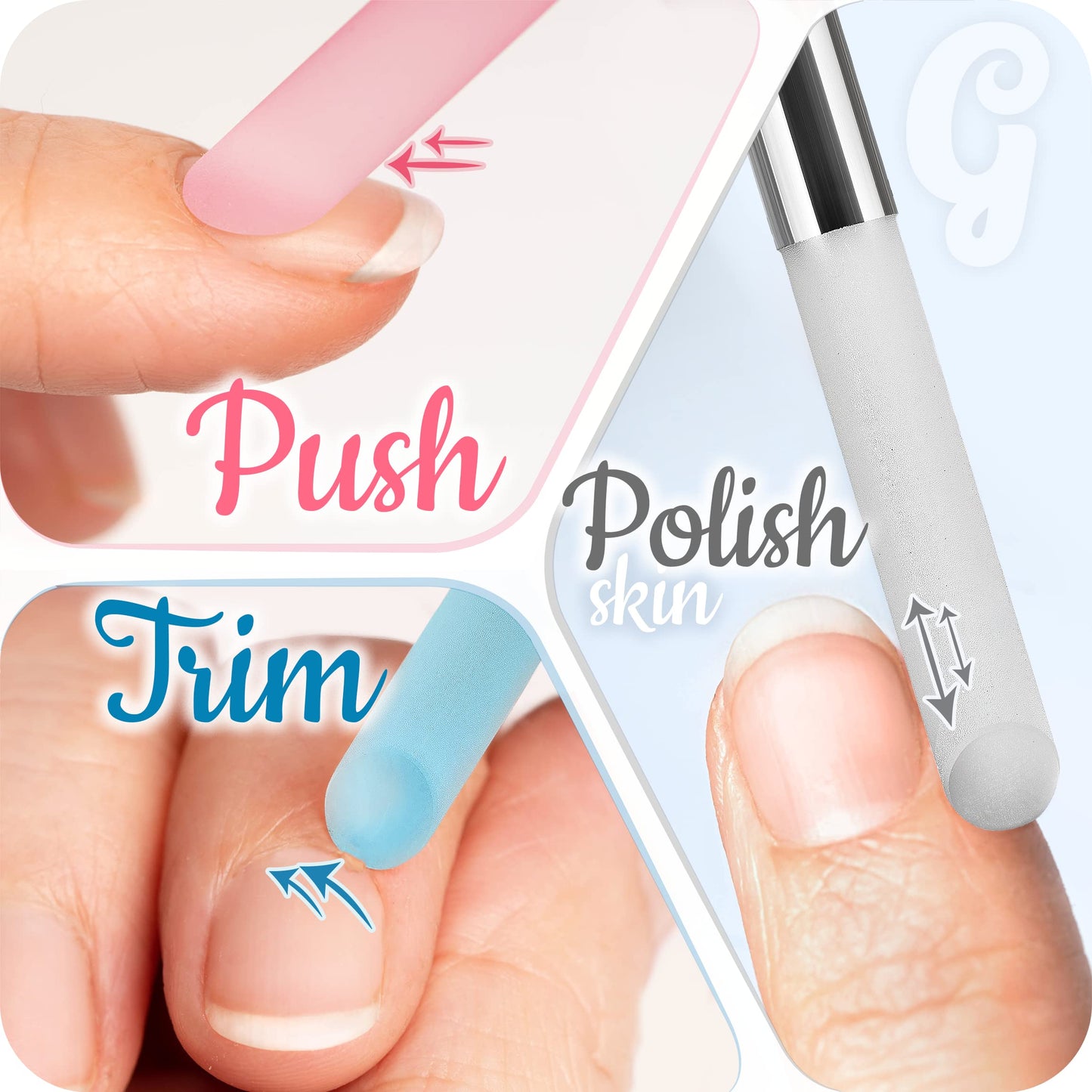 GLADZY Glass Cuticle Pusher - Manicure Stick, Genuine Czech Quality, Professional Precision Cuticle Remover, Abrasive Surface Never Wears Out