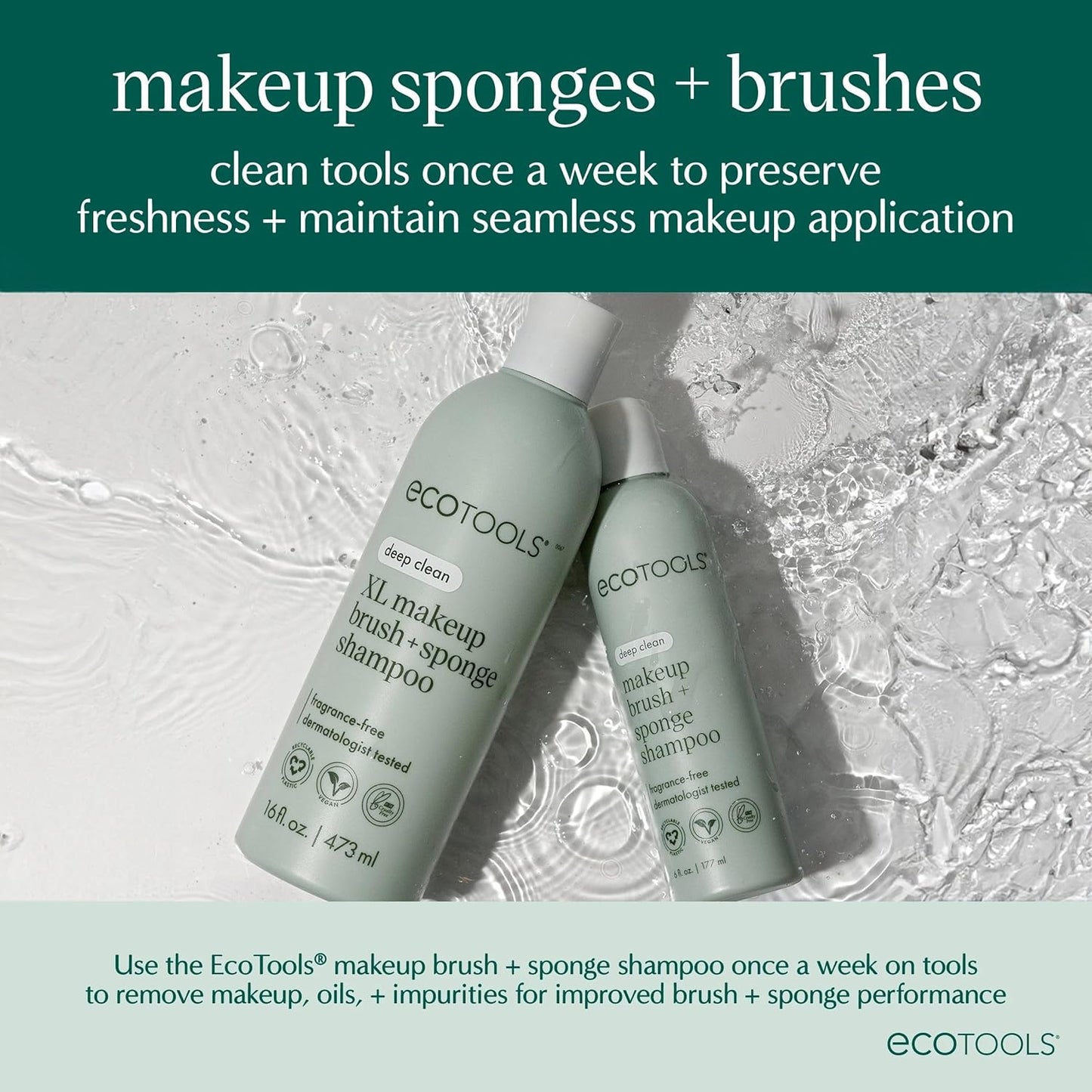 EcoTools Makeup Brush Set - 6 Piece Eco-Friendly Kit for Eyeshadow, Blush & Foundation | Vegan & Cruelty-Free