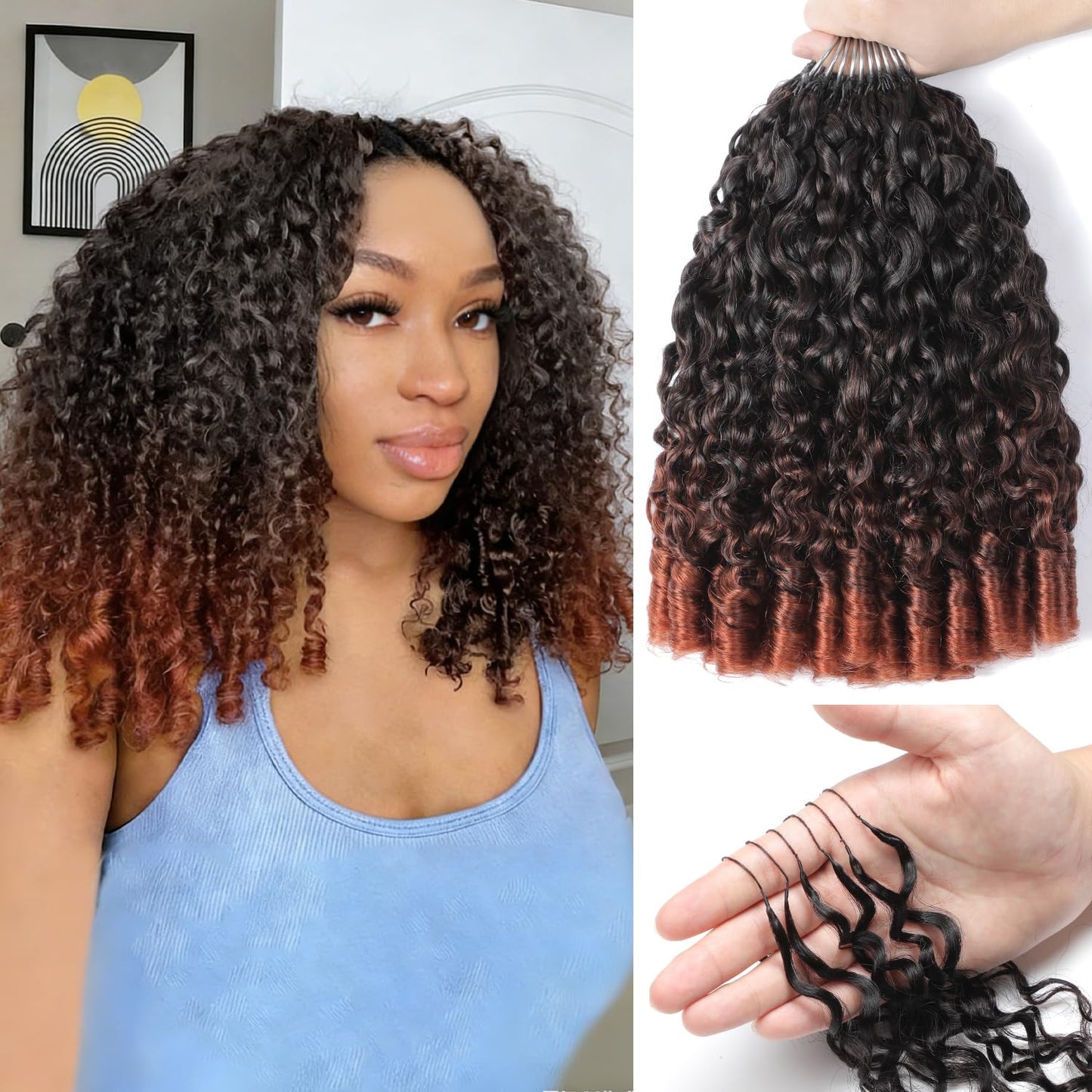 Burmese Curly Crochet Hair - Miracle Knots for Black Women | 18 Inch, 125g, 100 Strands