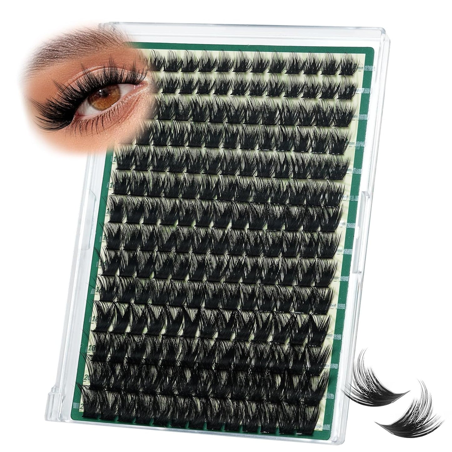 Manga Lash Clusters Kit - 200D Wet Look Anime Lashes | 12-20mm Wispy Fluffy Individual Lashes for Cosplay & Daily Makeup