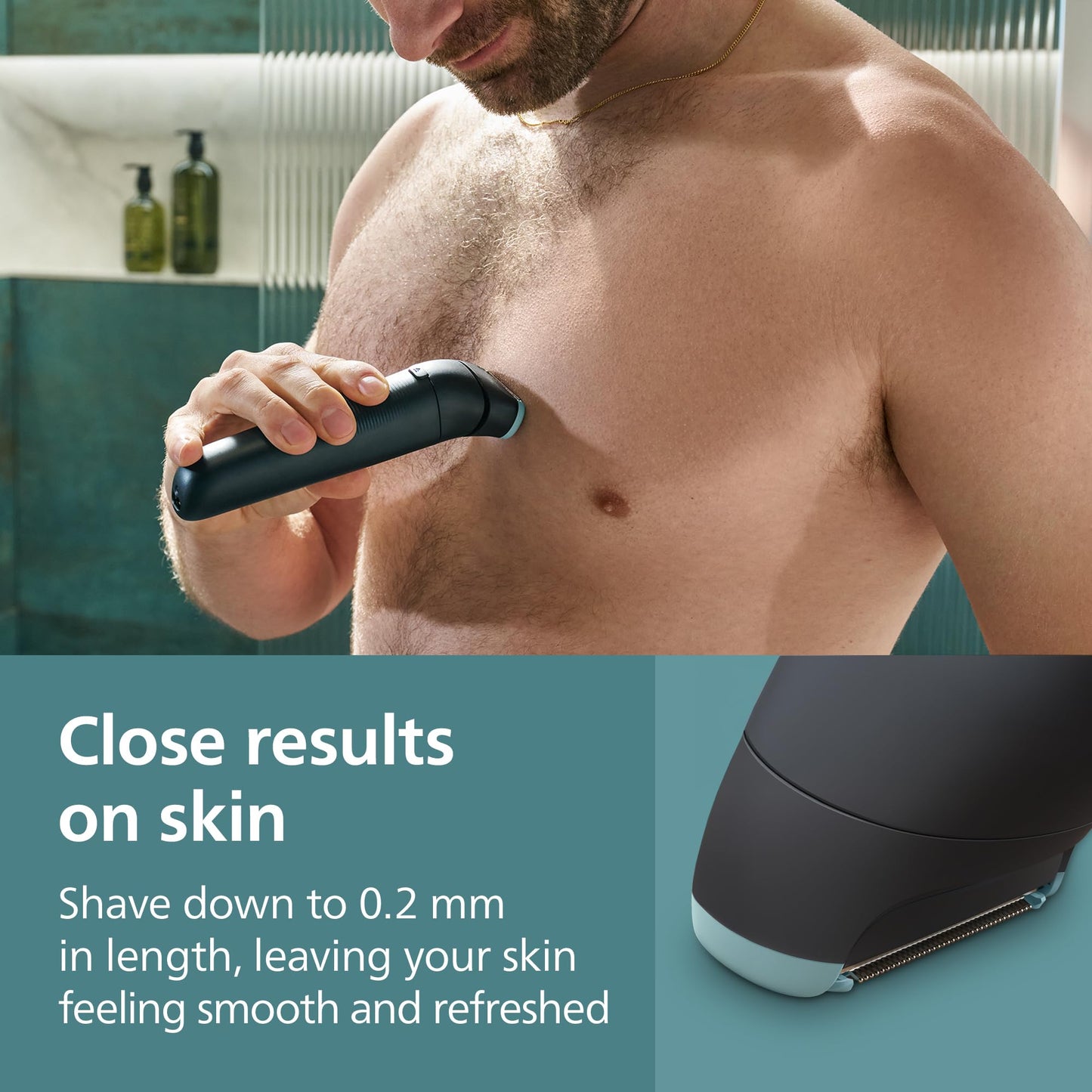 Philips Norelco Body Groomer Replacement Shaving Foil Head, 100% Showerproof & Waterproof Hypoallergenic Shaver Foil compatible with Philips BG5000/BG7000/BG9000 series Body Groomers, BG2010/40