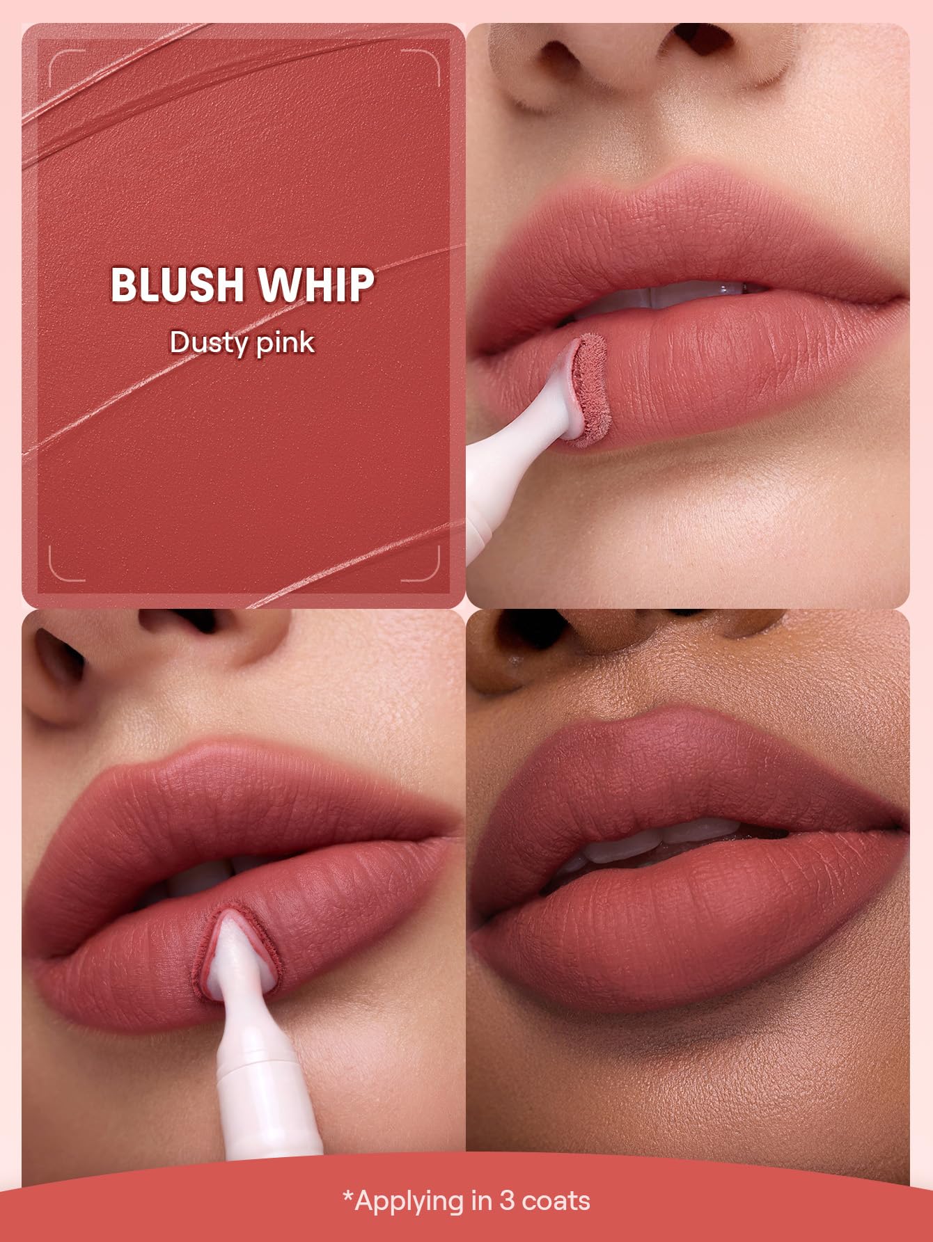 SHEGLAM Marshmallow Puff Lip Blur Pen Matte Lipstick for Long-lasting Hydrating Lip Makeup-136 Blush Whip