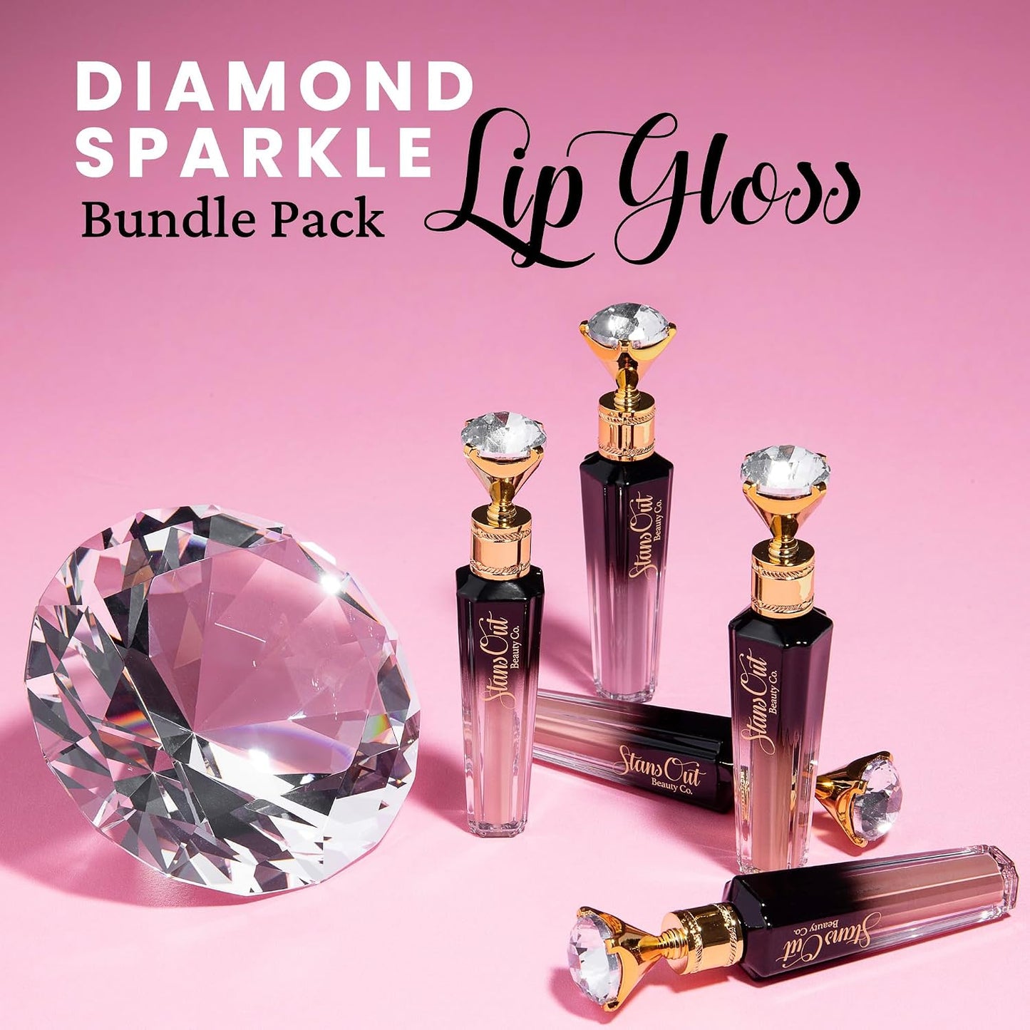 Diamond Lustre Lip Gloss Bundle - 5 Pack | Vitamin E & Argan Oil Infused, Long-Lasting Shine, Hydrating Formula
