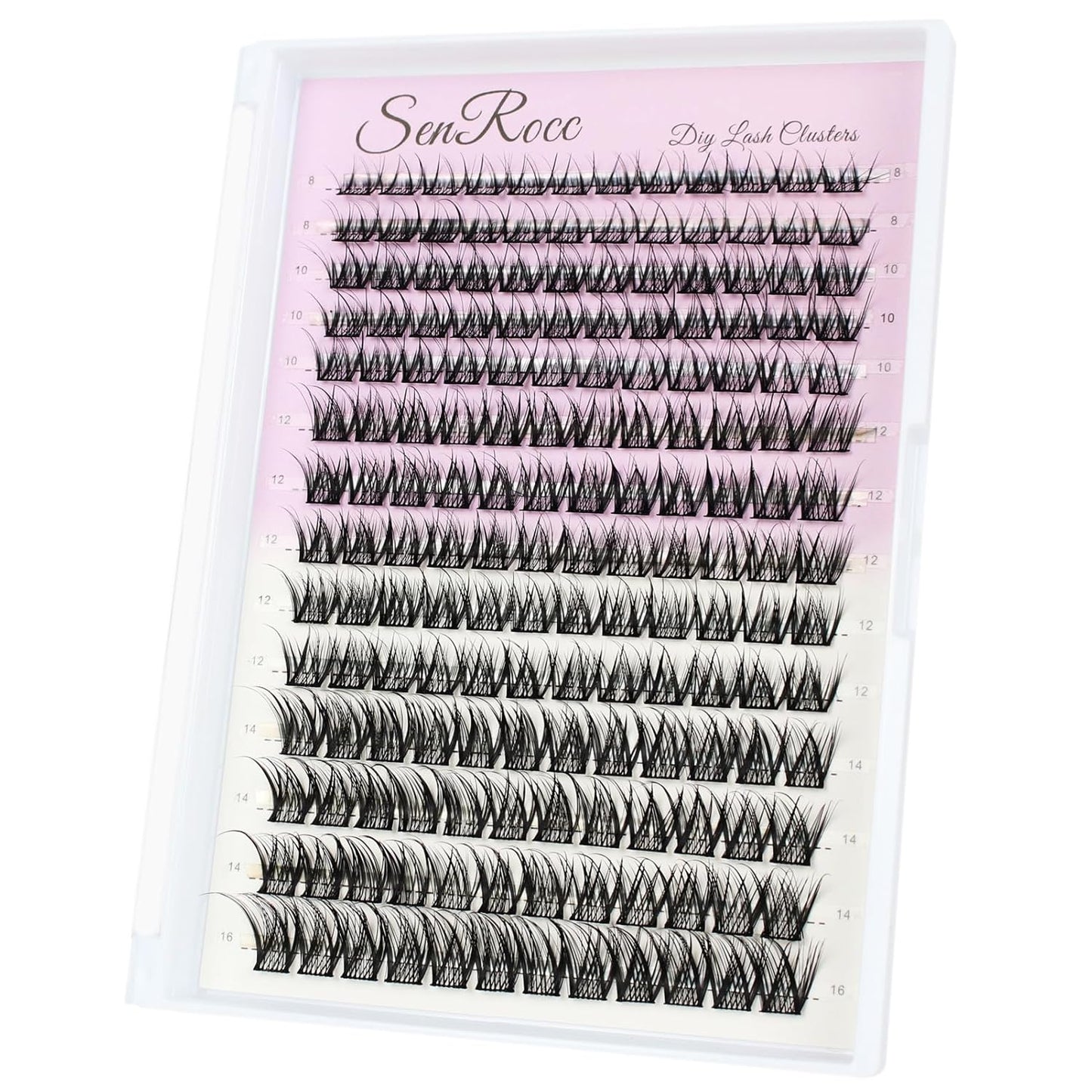 Wispy Individual Lash Clusters - DIY Eyelash Extensions for Natural Look | 8-14mm D Curve Mixed Tray