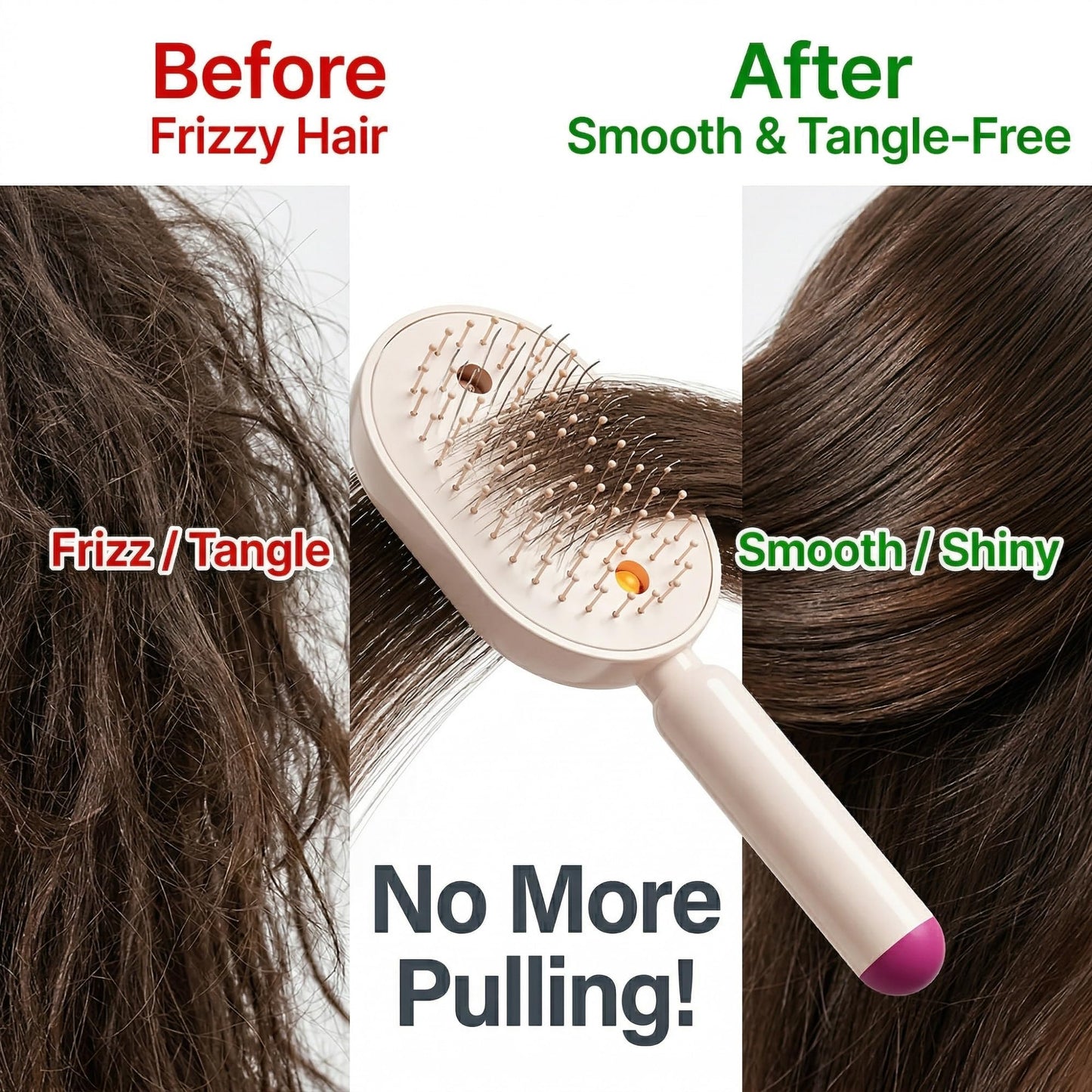 Electric Steam Brush for Hair, Rechargeable Mist Hair Brush with Detangling Air Cushion Comb for Women, Portable Anti-Static Smoothing Brush for Dry, Frizzy & Tangled Hair