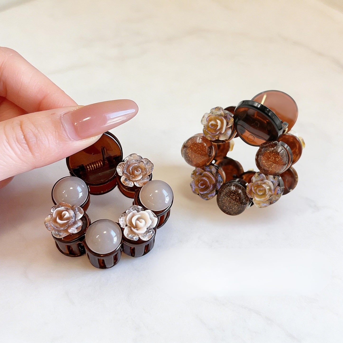 2-Pack Premium Rhinestone Hair Claw Clip, Fine to Thick Hair Clip for Strong Hold and Elegant Updos - Hair Accessories for Women