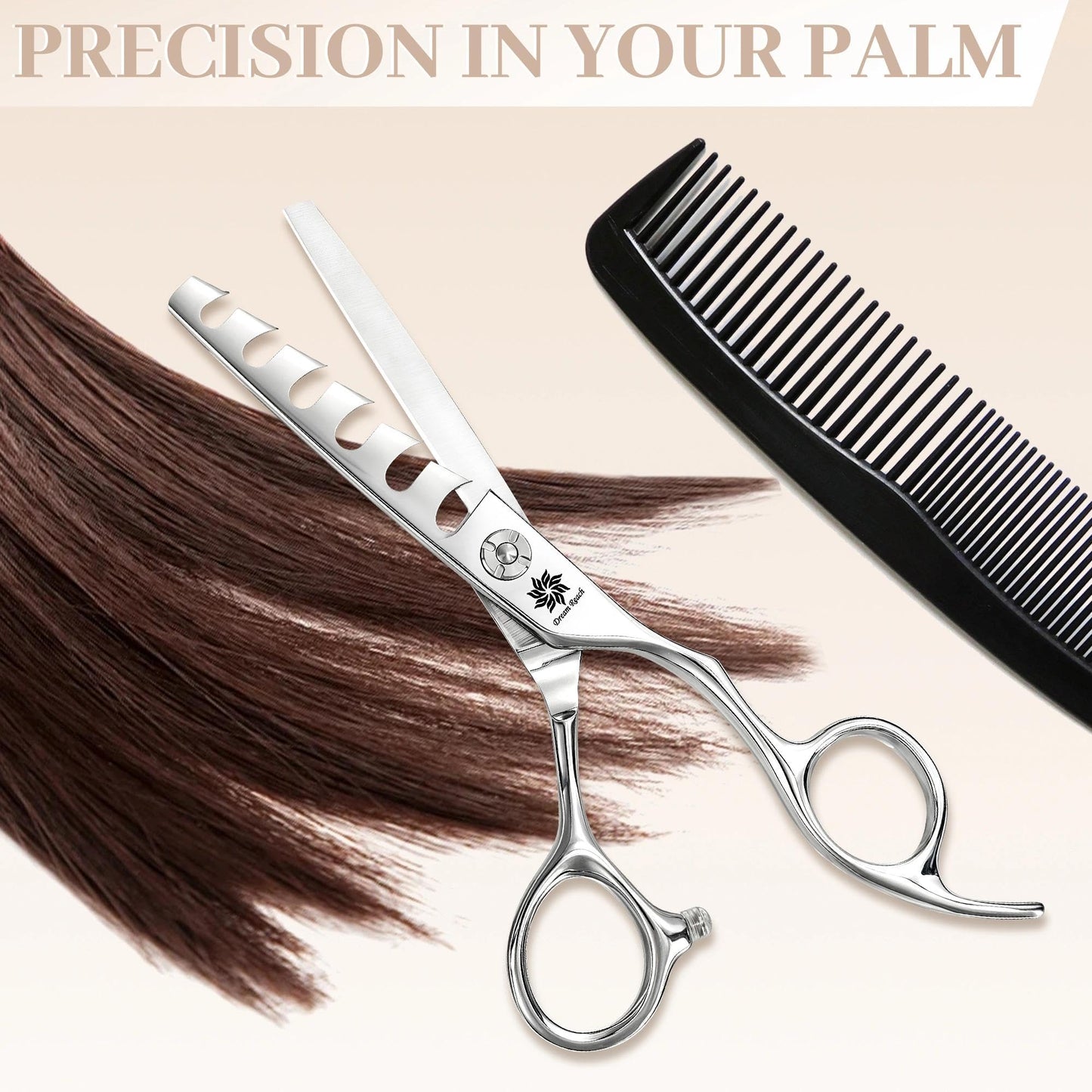 Dream Reach Professional 6 inch Hair Cutting Scissors, Japanese 440C Steel Thinning Shear for Men/Women Cutting for Salon/Barber/Home