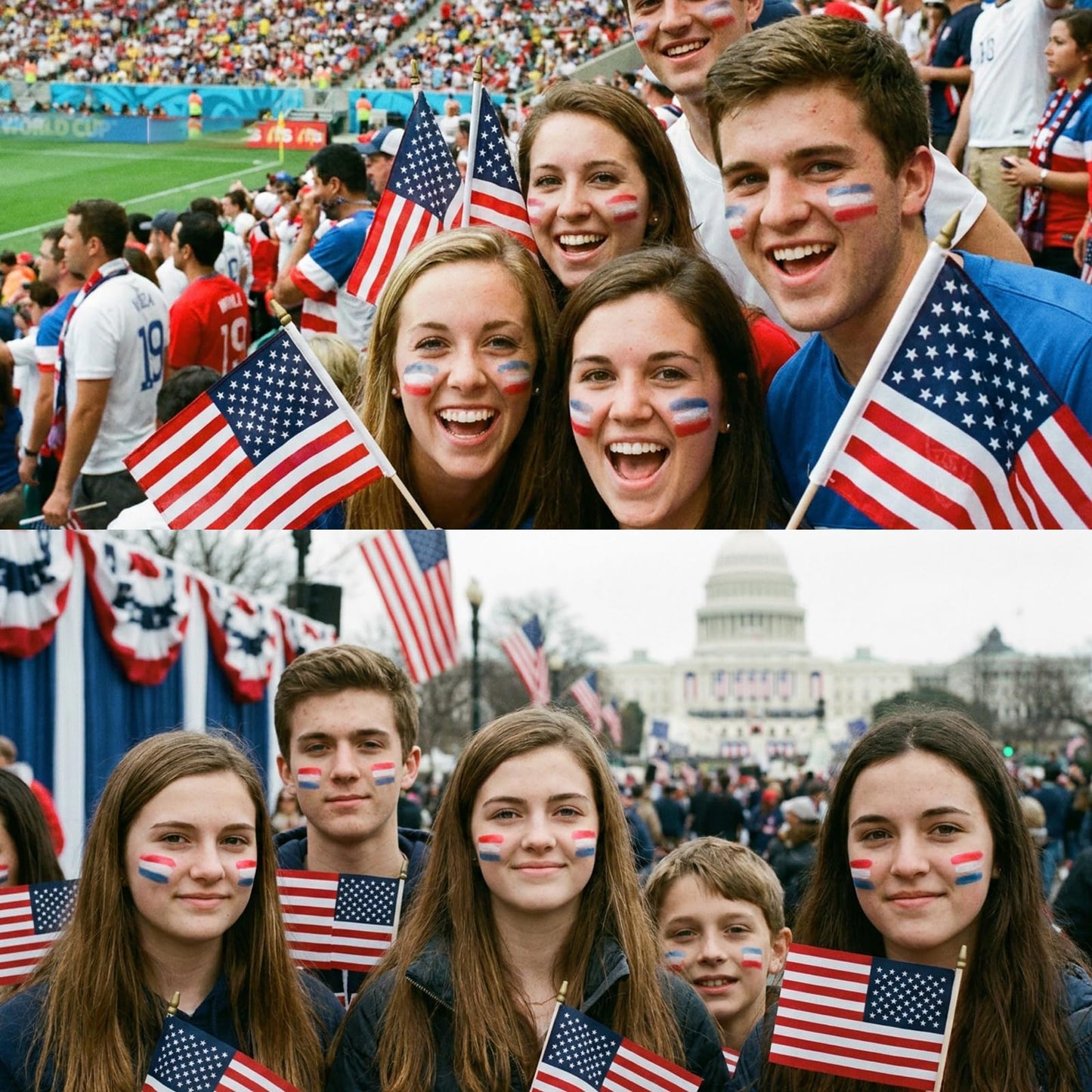 Red White and Blue Face Paint Stick - USA Patriotic Face Paint for 4th of July, Eye Black Stick for Baseball Softball Football, Body Paint for Sports Fans & Independence Day Accessories for Women Men