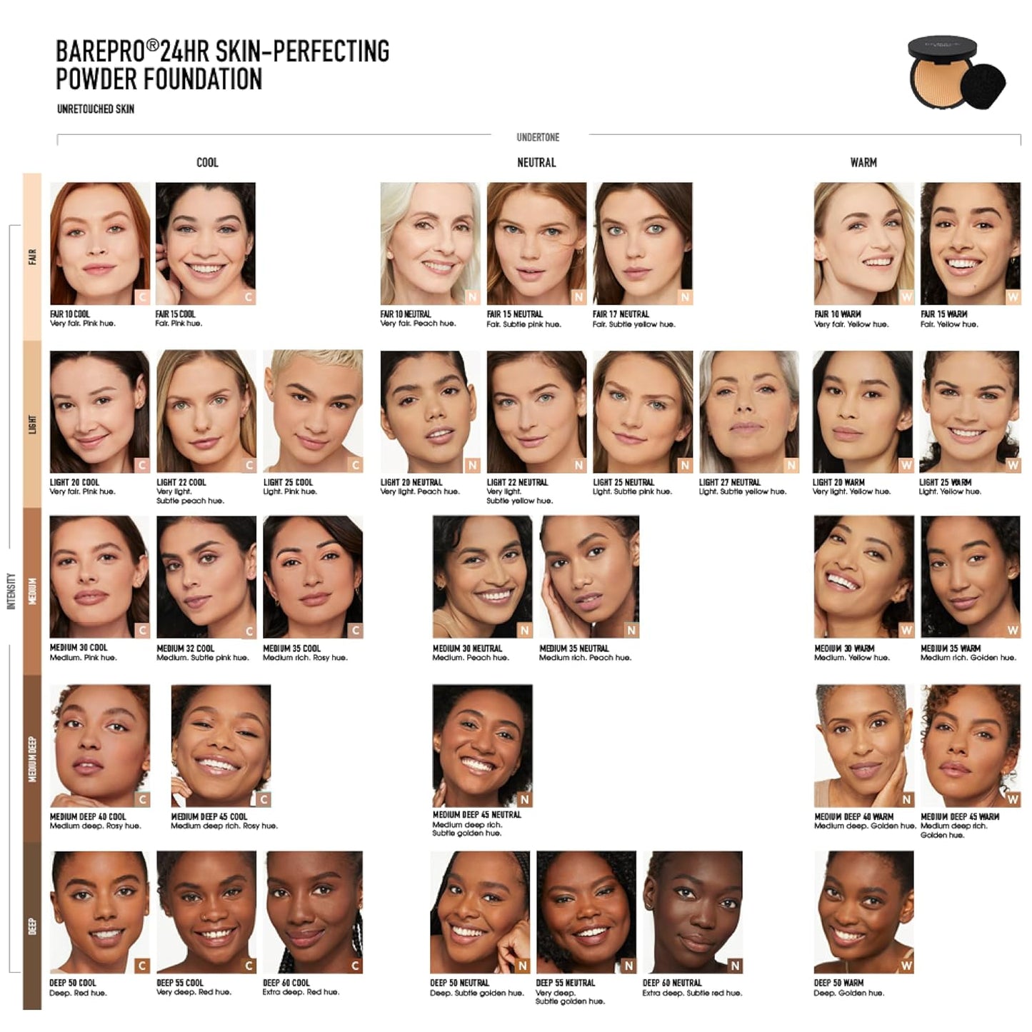 BareMinerals Barepro Powder Foundation - Full Coverage Matte Finish, Oil Control | Longwear Mineral Complexion