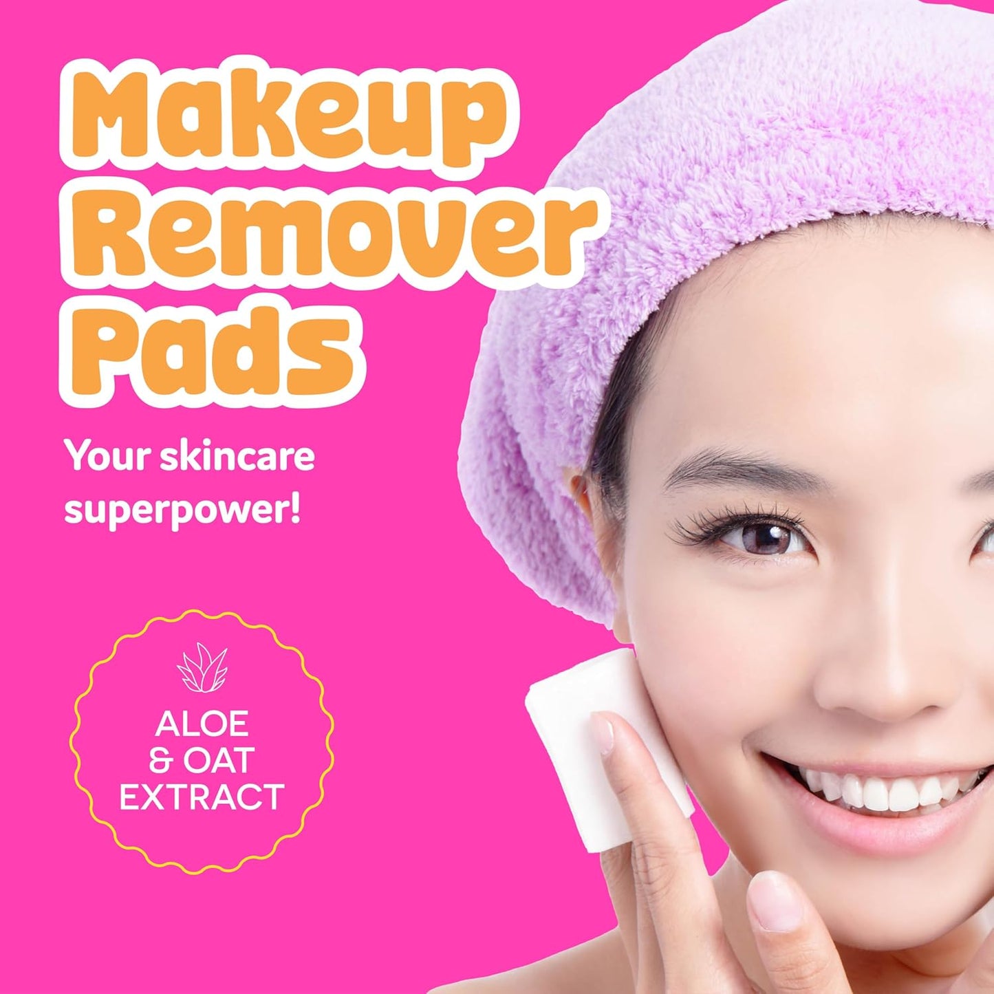 FreshFace Makeup Remover Wipes for Teens & Kids - Gentle, Non-Toxic, Vegan | 60 Pads with Vitamin C & Citrus Extracts