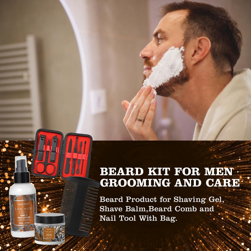 Gift for Dad Spa Gifts for Men, Bath & Body Kit, Spa Gift Set, Man Spa Basket Set for Dad, Mens Perfume Bath and Body Gift Set, Ideal Christmas Birthday Self Skin Care Set for Man Gift