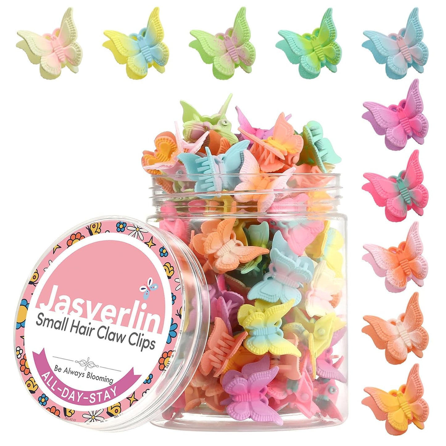 Mini Butterfly Hair Clips for Girls - Cute Y2K Aesthetic Claw Clips | 50 Pcs Pastel Flutter