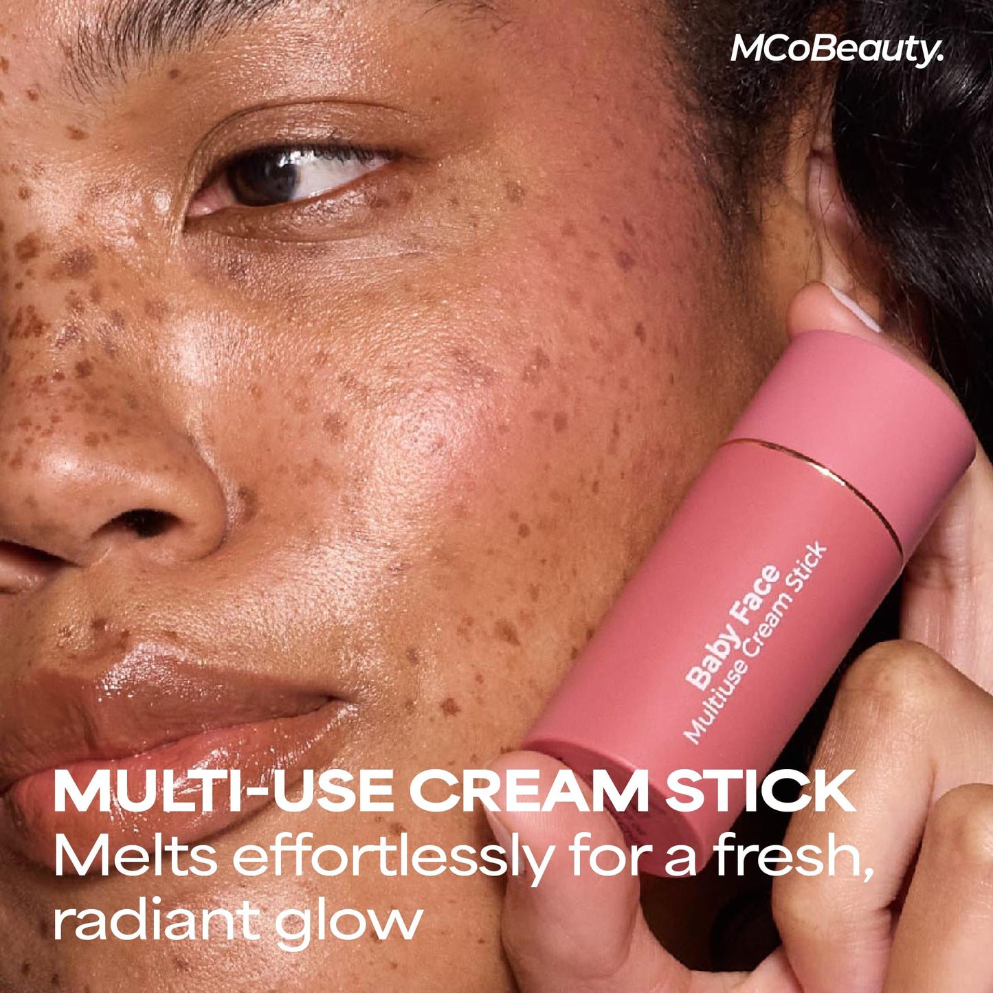 Baby Face Cream Blush Stick - Lucy - Deep Rose Multiuse Buildable Lip and Cheek Color Balm for a Radiant Dewy Glow - Face Makeup with Jojoba Seed Oil Coconut Oil - Vegan & Cruelty Free
