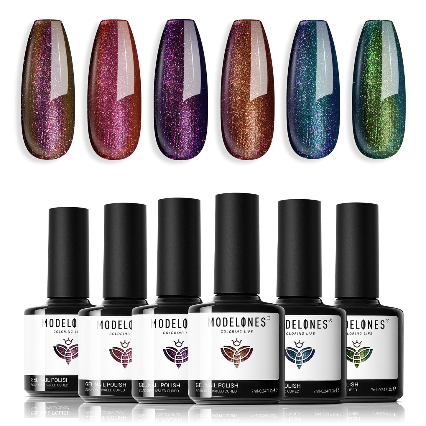 Gel Nail Polish Set - 6 Pastel & Neon Colors for DIY Manicure | Soak Off, LED Compatible