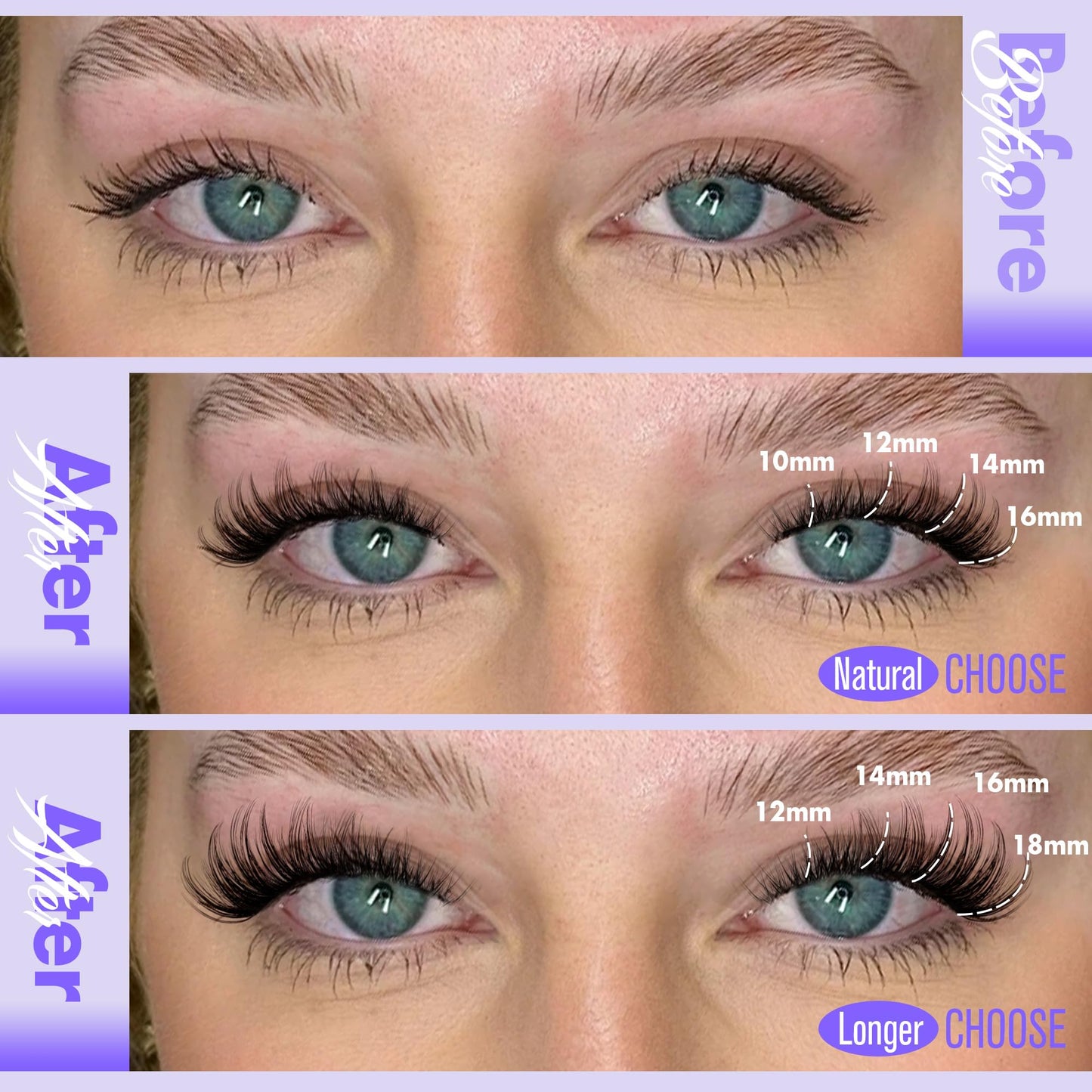 Pawotence Lash Clusters Wispy Kira Cluster Eyelash Extensions 10-18mm Individual Lashes DIY Cluster Lashes Extension Soft Comfortable Eyelash Clusters with Thin Band
