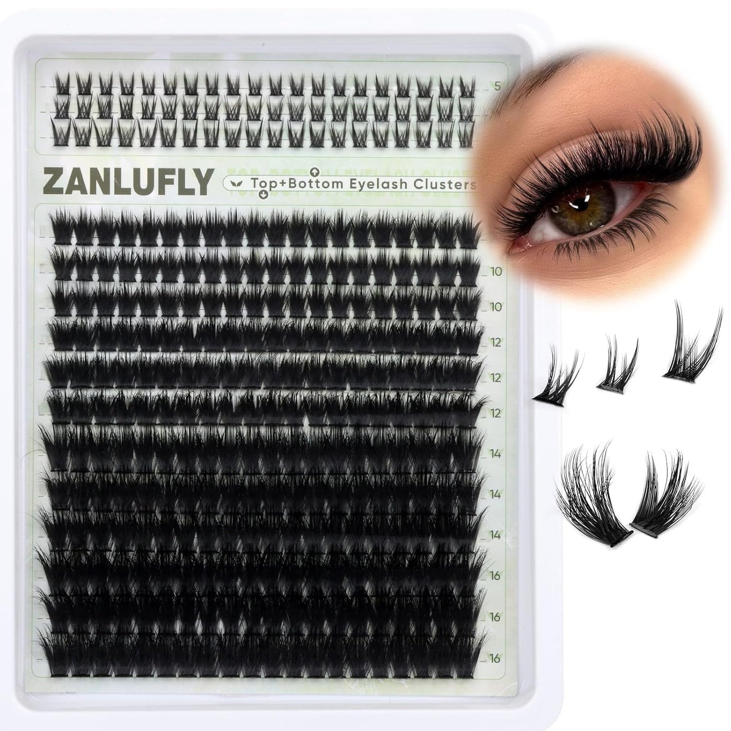 Natural Volume Eyelash Clusters - Wispy Faux Mink Extensions 10-16mm | CC Curly Individual Lashes