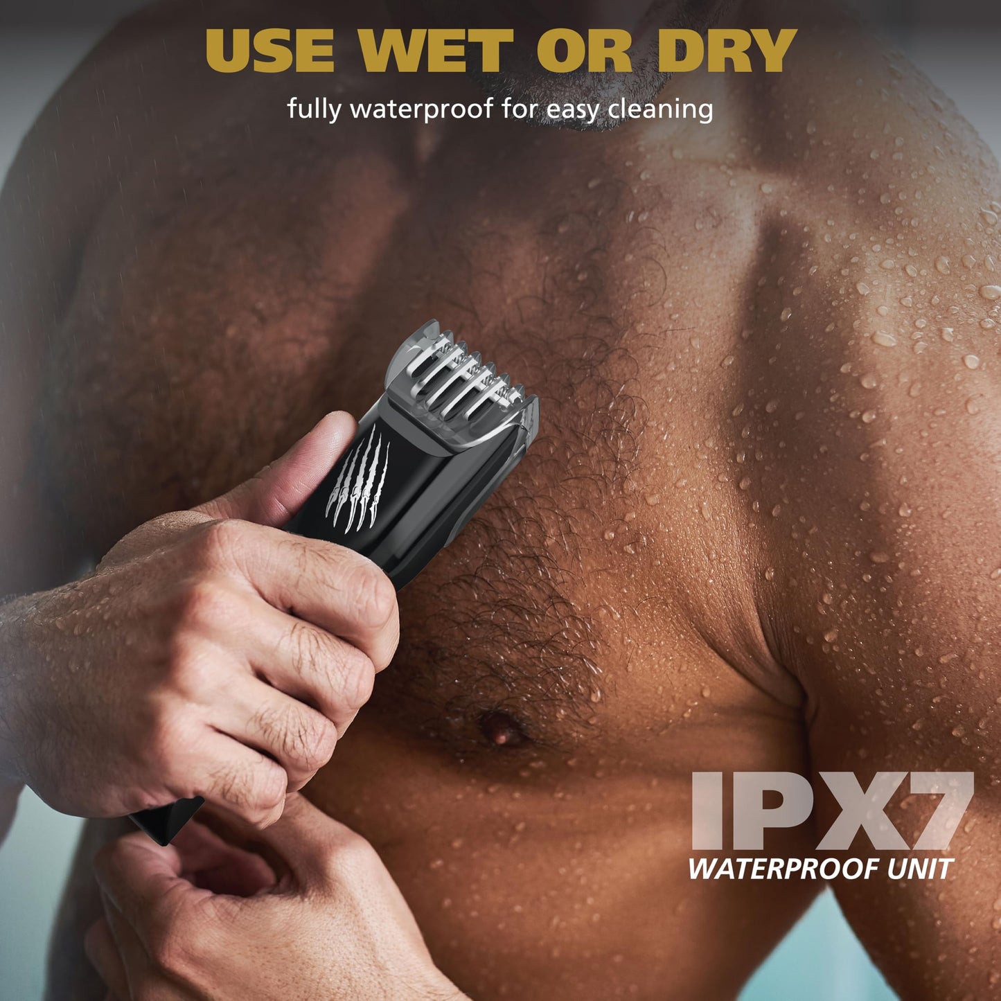 Wahl Manscaper Grizzly Rechargeable Groin & Body Hair Trimmer for Men – Extra Wide Stainless Steel Blade, Waterproof Wet/Dry Mens Body Shaver, 120-Minute Runtime, USB Charging – Model 3026572