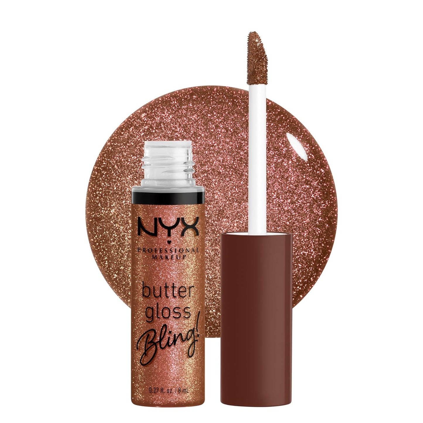 NYX Butter Gloss - Non-Sticky Brown Sugar Lip Gloss Trio | 3 Flavors: Sugar High, Spiked Toffee, Butterscotch