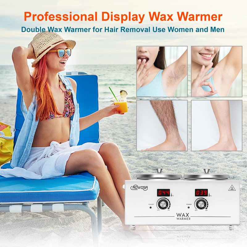 AOWOSA Professional Digital Wax Heater Machine for Hair Removal, Large Wax Pot Warmer with Adjustable Temperature and Constant Temperature Function for Spa Beauty Salon Esthetician Home
