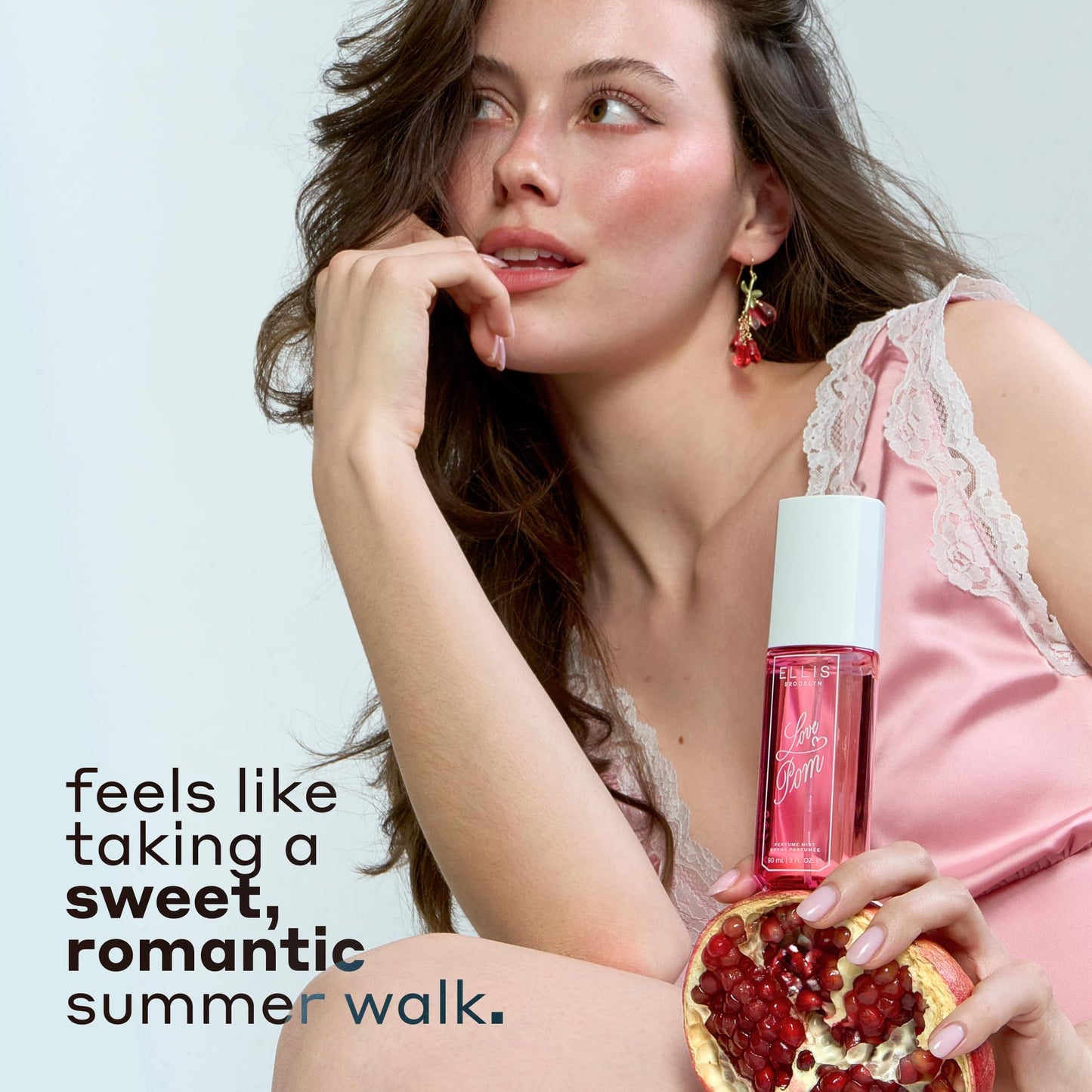 Ellis Brooklyn LOVE POM Perfume Mist, Fruity Floral Fragrance with Pomegranate Juice, Strawberry & Pink Jasmine, Vegan Perfume, Made In The USA, 90ml/3 fl oz