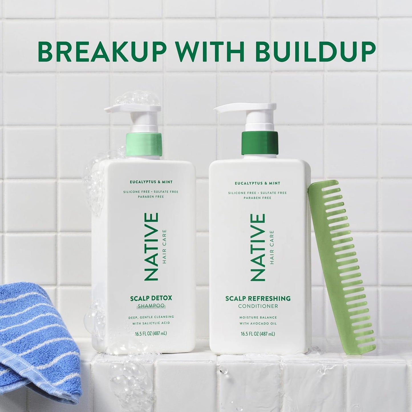 Native Scalp Detox Shampoo & Conditioner - Eucalyptus & Mint, Sulfate-Free | For All Hair Types, 2-Pack