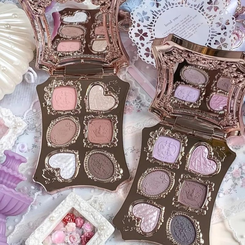 Bunny Garden 6-Color Makeup Palette - Lavender Purple Shades | 4 Matte, 2 Shimmer, 1 Satin, Blendable & Smooth 0.23 oz