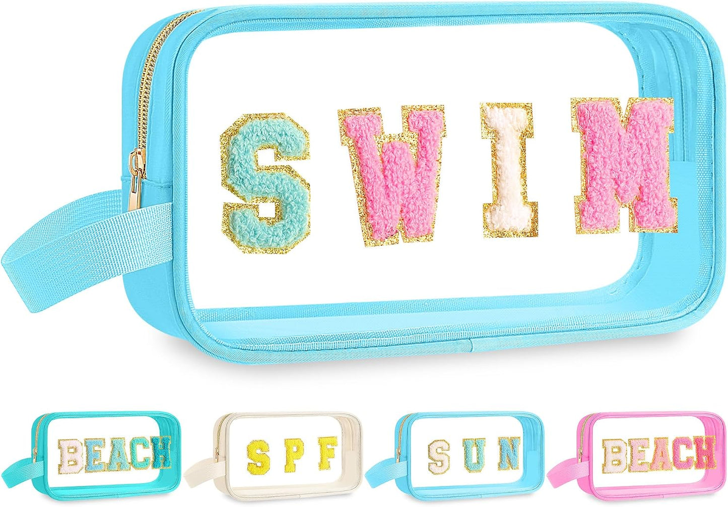Teacher Survival Kit Bag - Waterproof Clear Makeup Pouch with Chenille Letters | Perfect Gift for Women