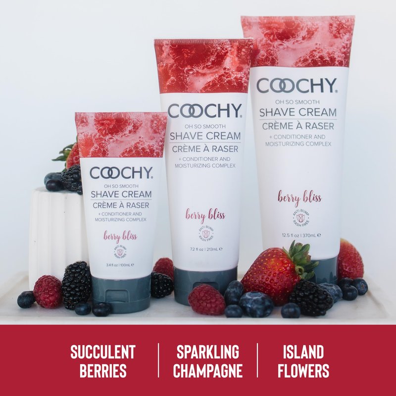 Coochy Shave Cream - Moisturizing Shave Lotion - Gentle Intimate Shaving Cream - For Bikini Area, Underarms, Legs & More - Rash-Free, Hydrating Formula - Berry Bliss - 7.2 oz