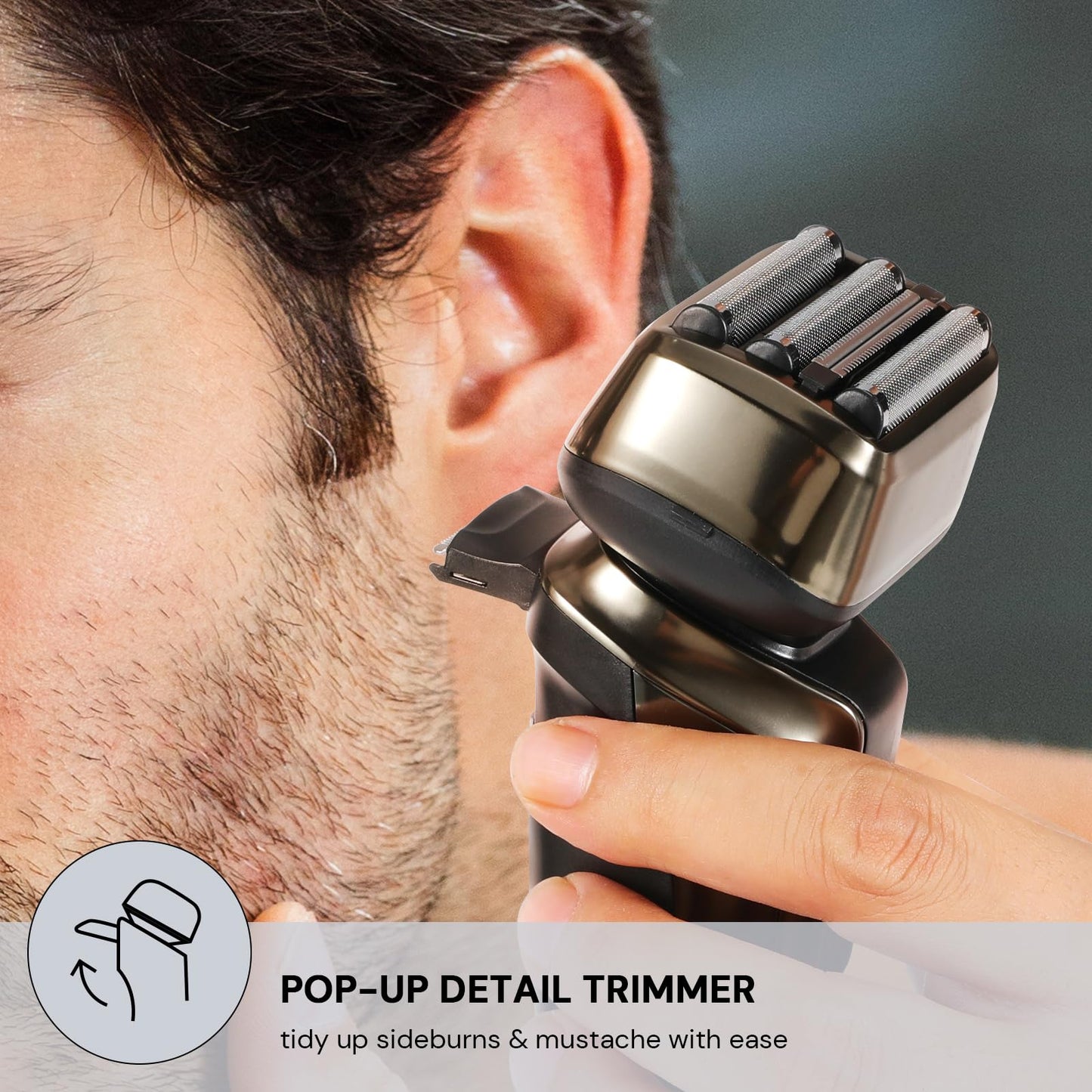 YHC Electric Razor for Men - 4-Blade Electric Foil Shaver with Pop-Up Trimmer, Waterproof, Wet & Dry Use, Cordless & Rechargeable