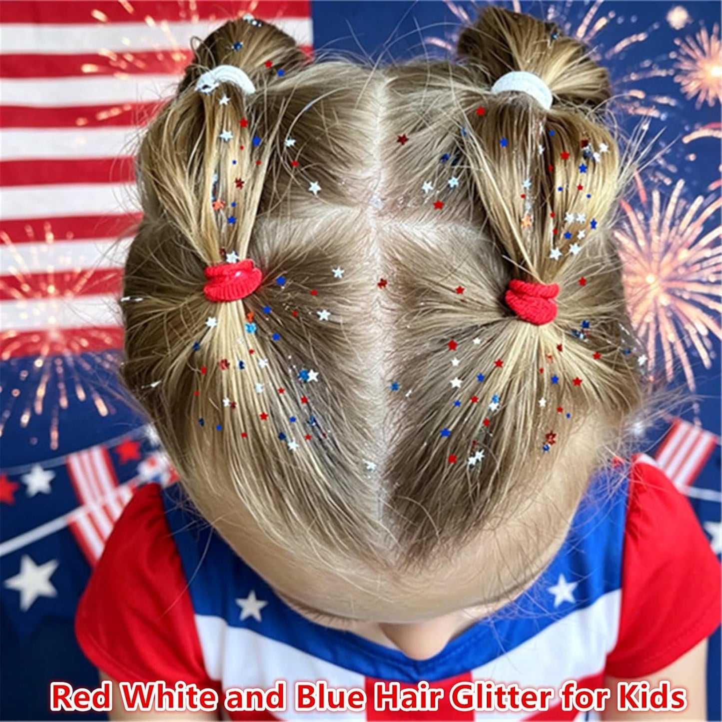 Red White and Blue Glitter Stick - Waterproof Star Face & Body Glitter for 4th of July | Patriotic USA Flag Glitter, 0.56oz