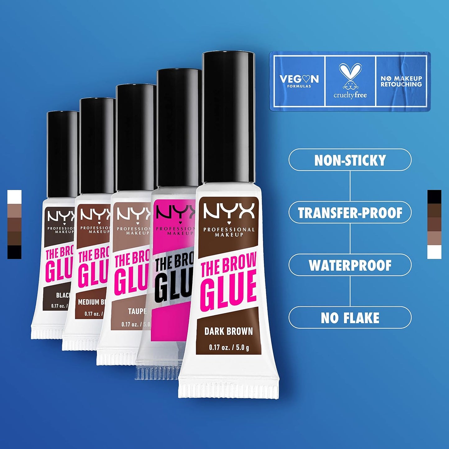 NYX The Brow Glue - Extreme Hold Eyebrow Gel for Flawless Brows | Clear Finish