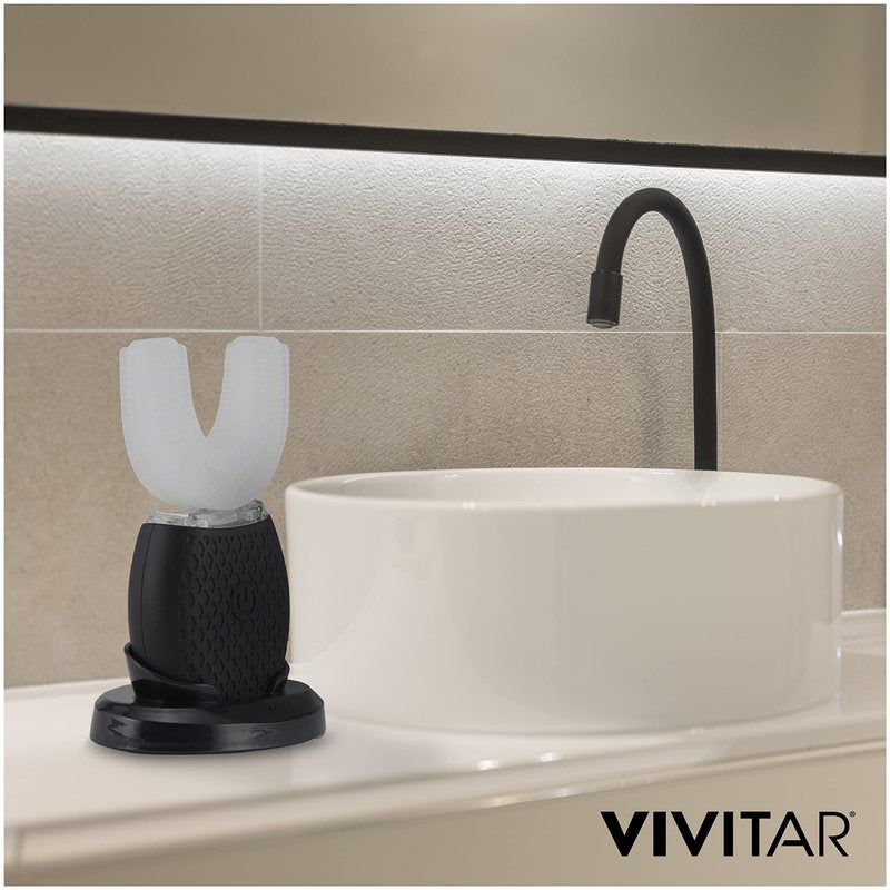 Vivitar Whitening Toothbrush, Ultrasonic U-Shaped Electric Toothbrush for Adults, Automatic, Rechargeable, Washable, and Perfect for Travel and Home Use with 360° Whole Mouth Cleaning and 4 Modes