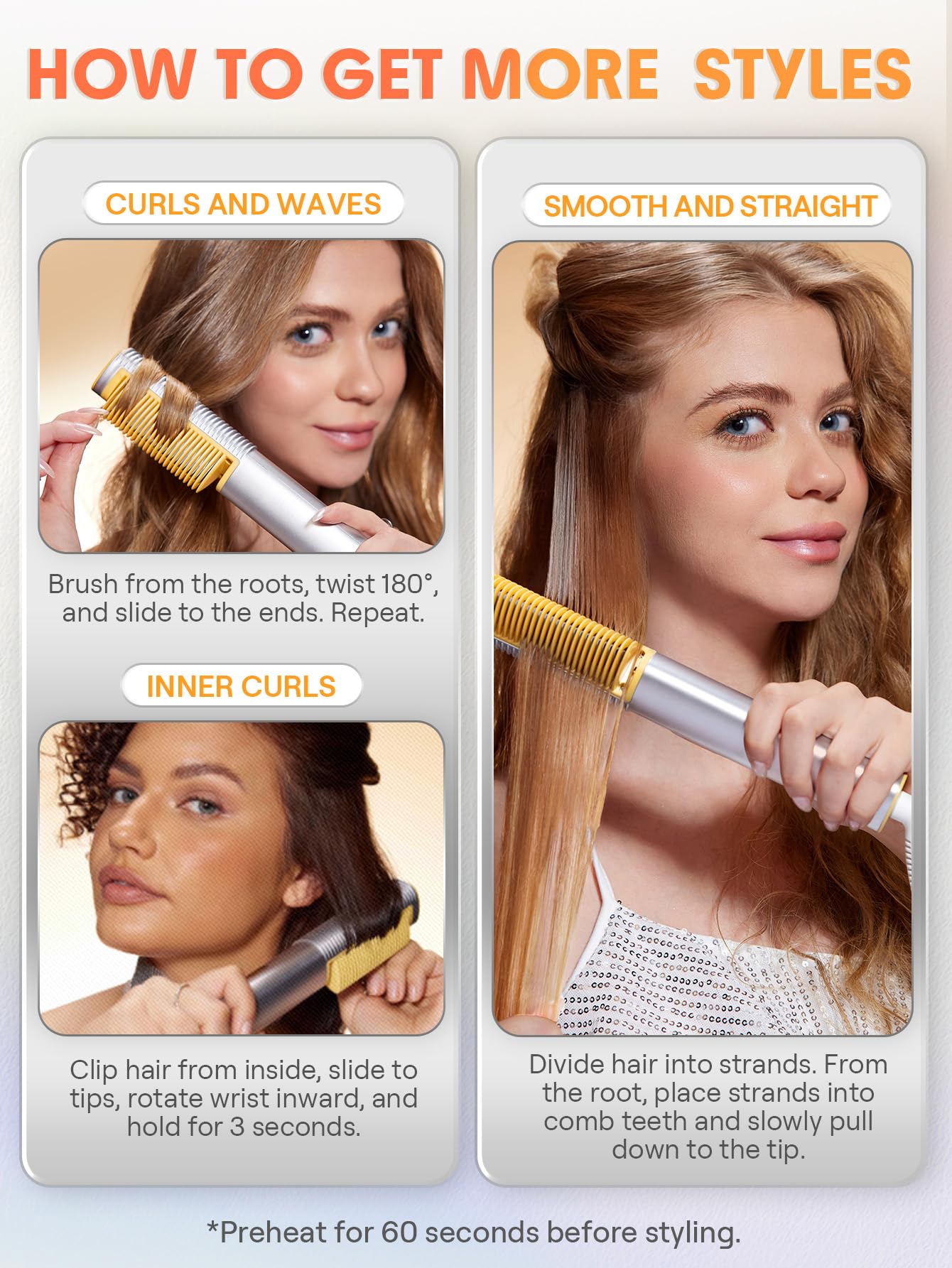 SHEGLAM Hair Straightener Brush, Hair Straightener with 24K Gold Comb, 3D Ionic Hot Comb Straightener, Anti-Scald Design, Fast Heat-Up, Auto-Off, Frizz Control, Sleek & Smooth Styling