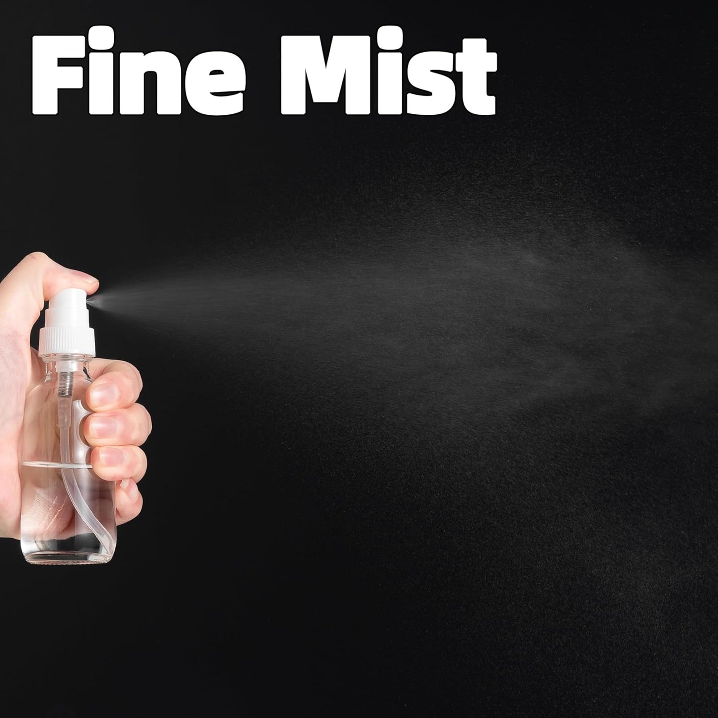 Clear Glass Spray Bottles - 4 Pack 2oz Fine Mist Atomizers for Essential Oils, Perfume & Travel | Leak-Proof Mini Spritzers with Labels & Funnel