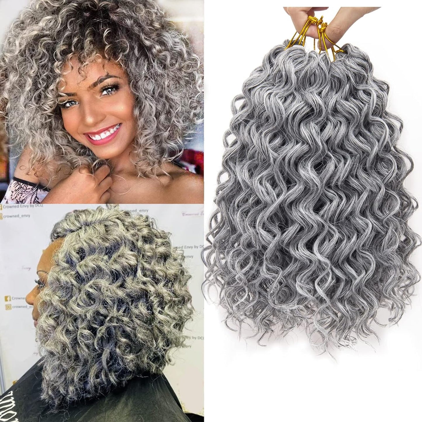Water Wave Crochet Hair Extensions - Blonde Synthetic Bohemian Braids | 14 Inch Deep Wave (27#)