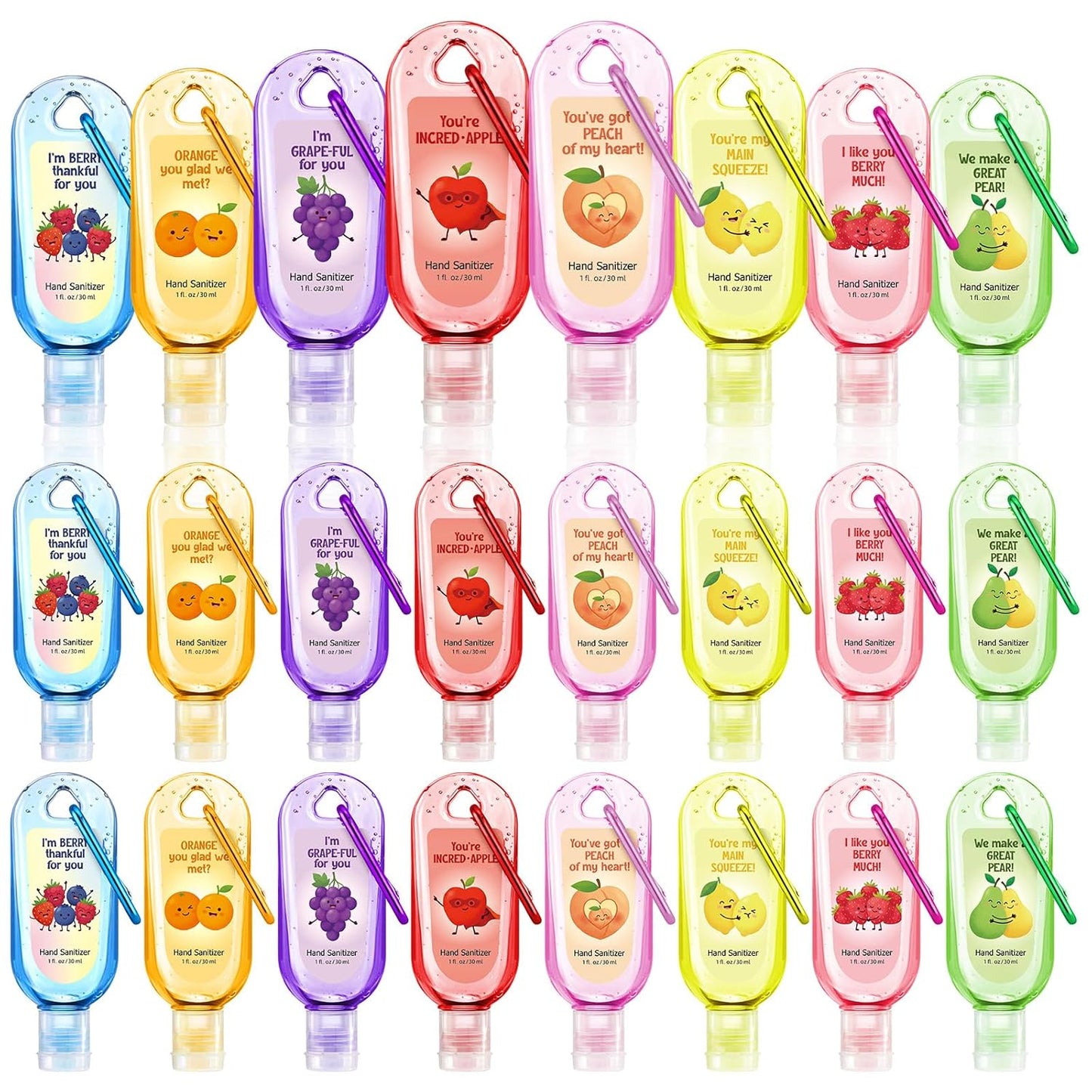 Mini Travel Size Hand Sanitizer Keychain - 24 Pcs Gift Set for Teachers, Nurses & Staff | Appreciation Thank You Bulk